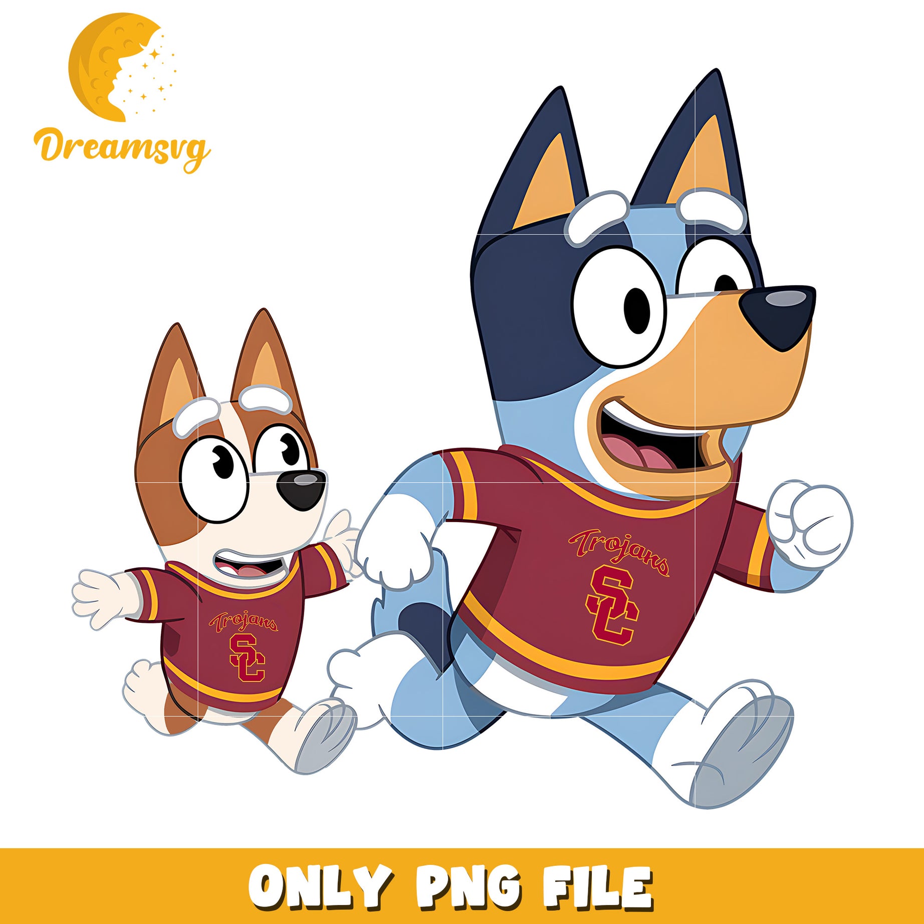 Bluey and Bingo love ncaa png, Southern California Trojans png, ncaa png