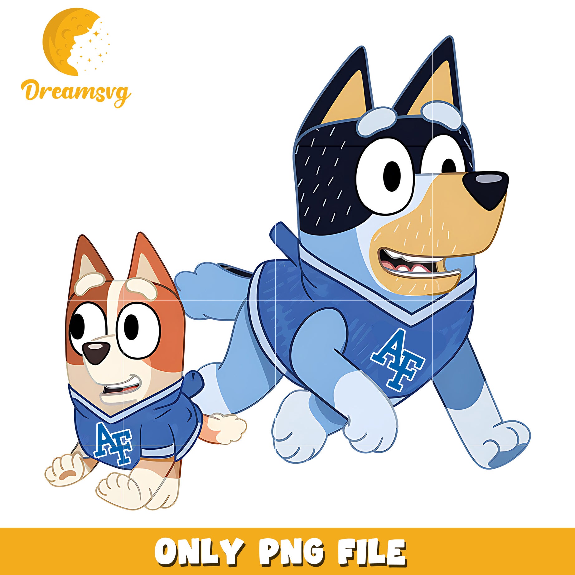 Bluey and Bingo ncaa fan png, Air Force Falcons png, ncaa png