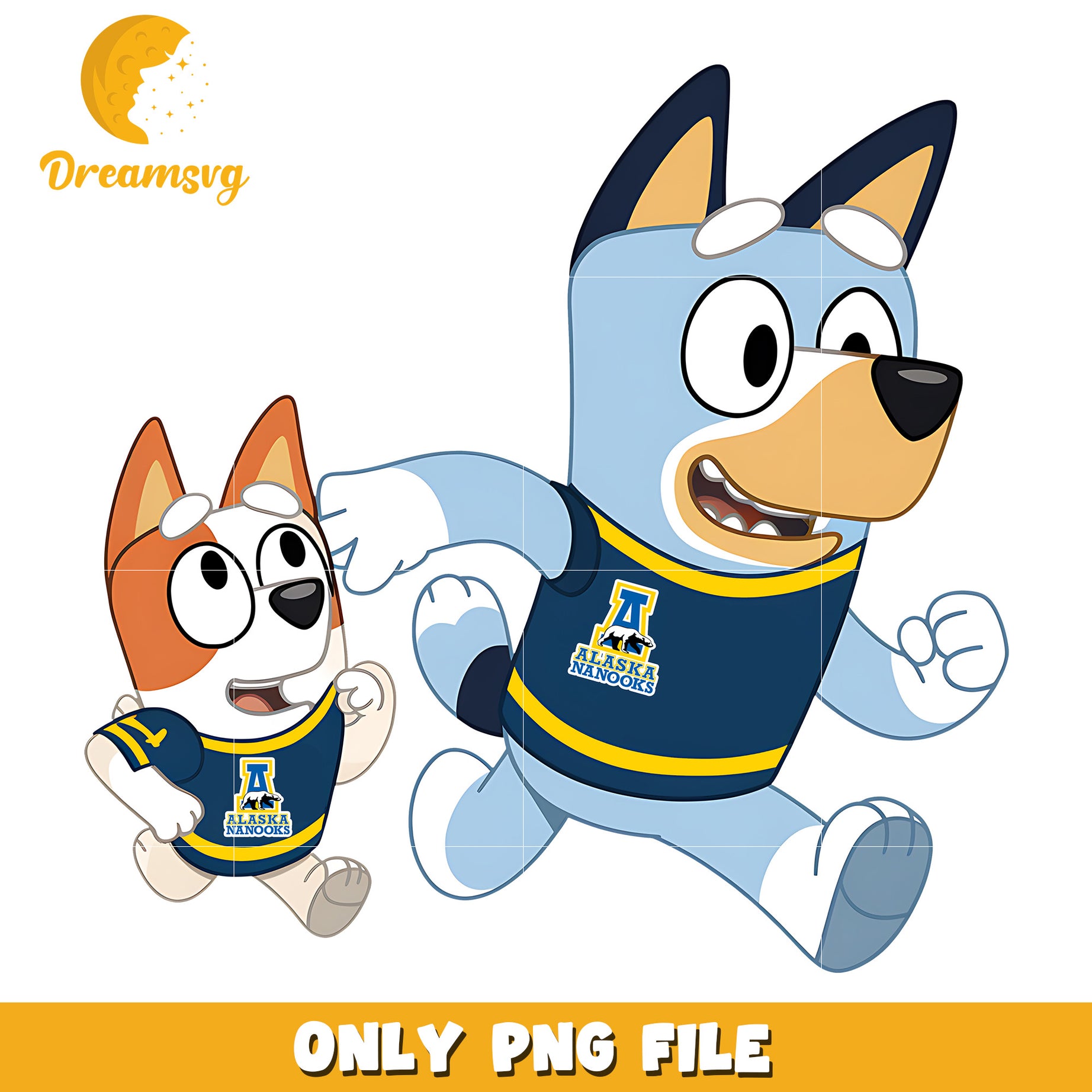 Bluey and Bingo ncaa fan png, Alaska Nanooks png, ncaa png