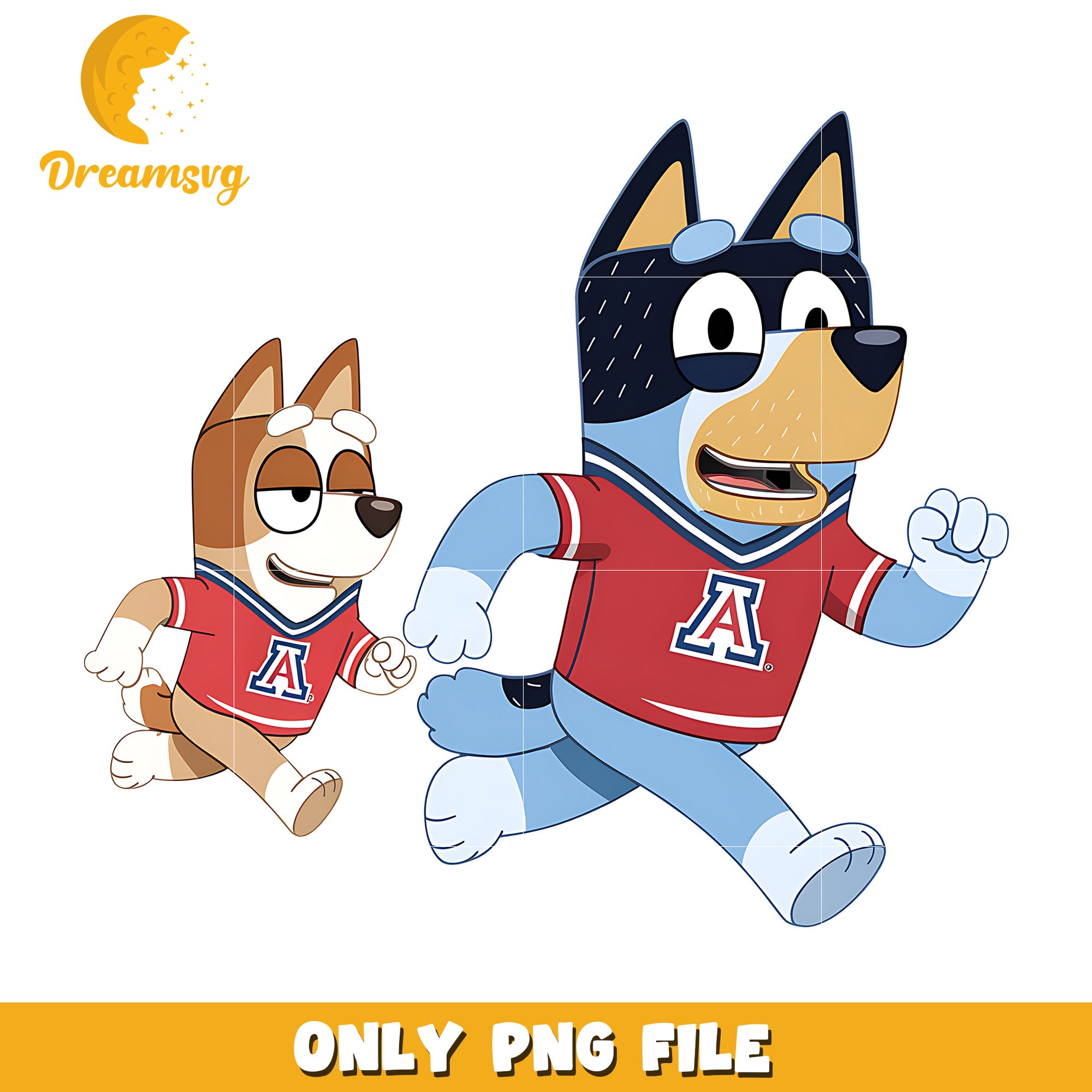 Bluey and Bingo ncaa fan png, Arizona Wildcats png, ncaa png