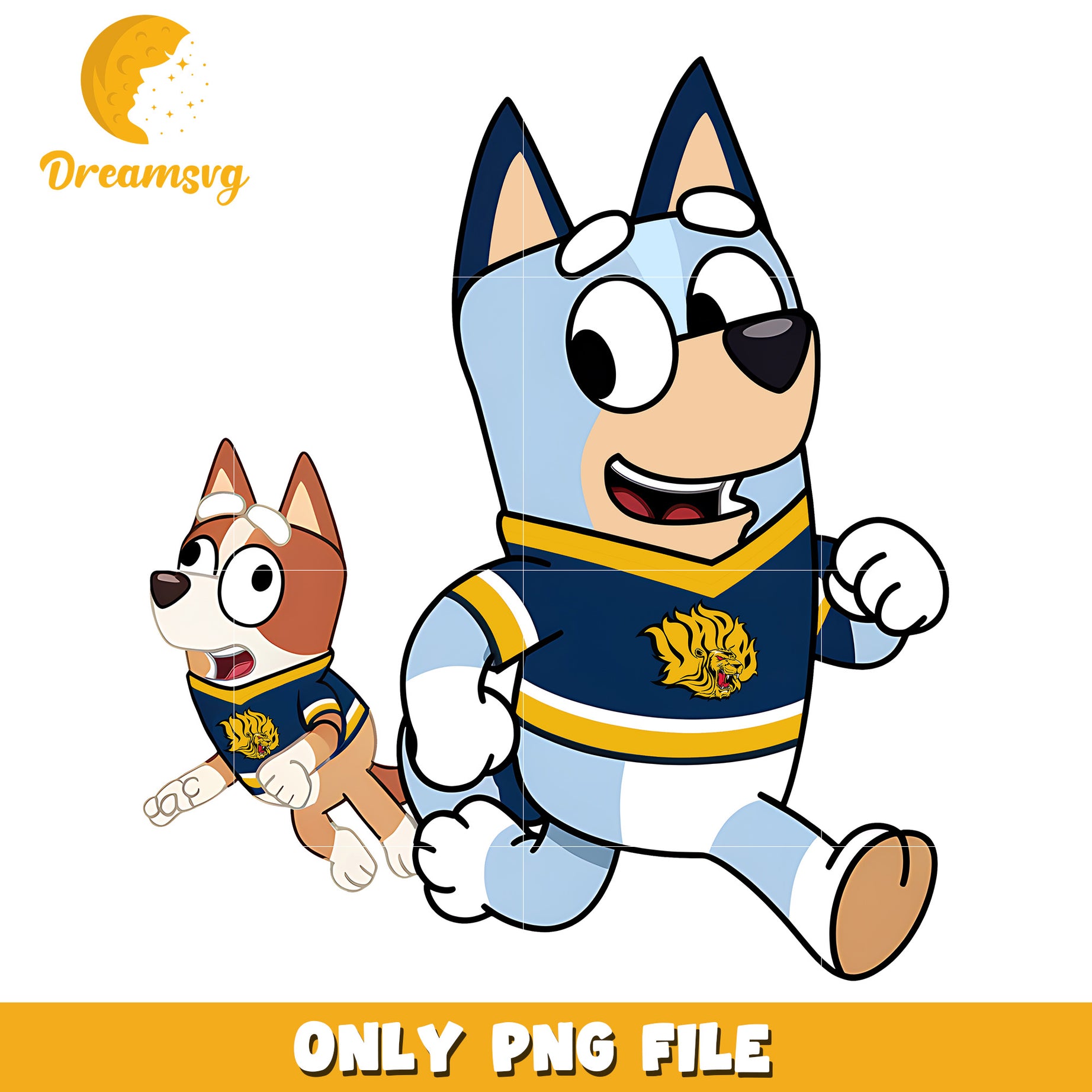 Bluey and Bingo ncaa fan png, Arkansas PB Golden Lions png, ncaa png