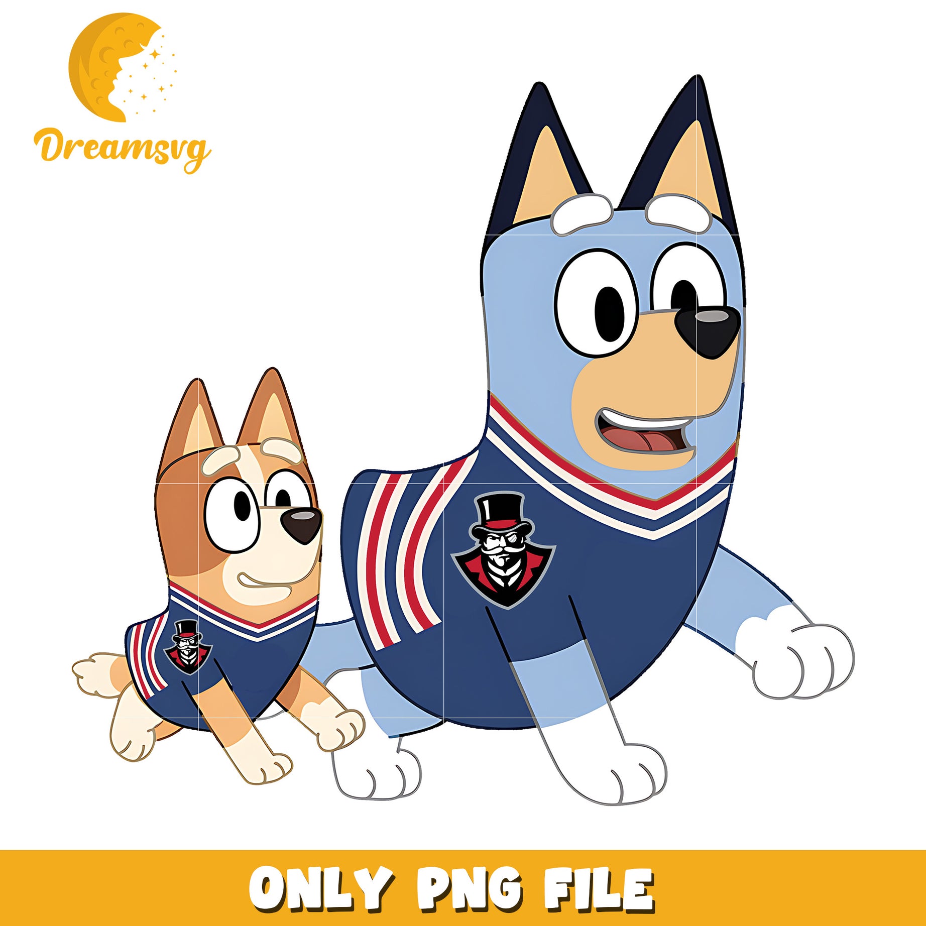 Bluey and Bingo ncaa fan png, Austin Peay Governors png, ncaa png