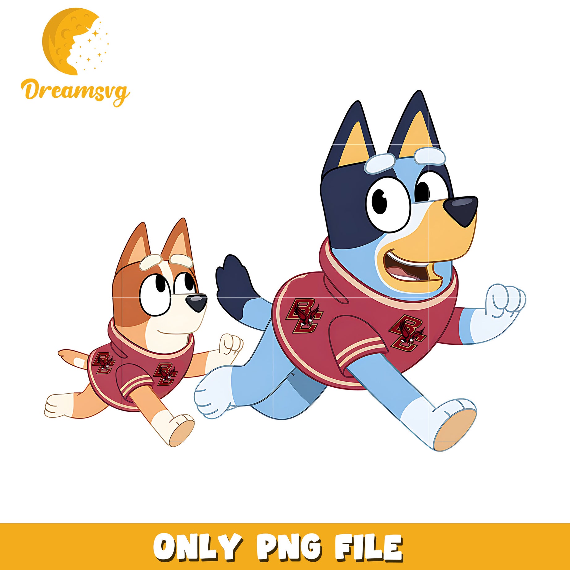 Bluey and Bingo ncaa fan png, Boston College Eagles png, ncaa png