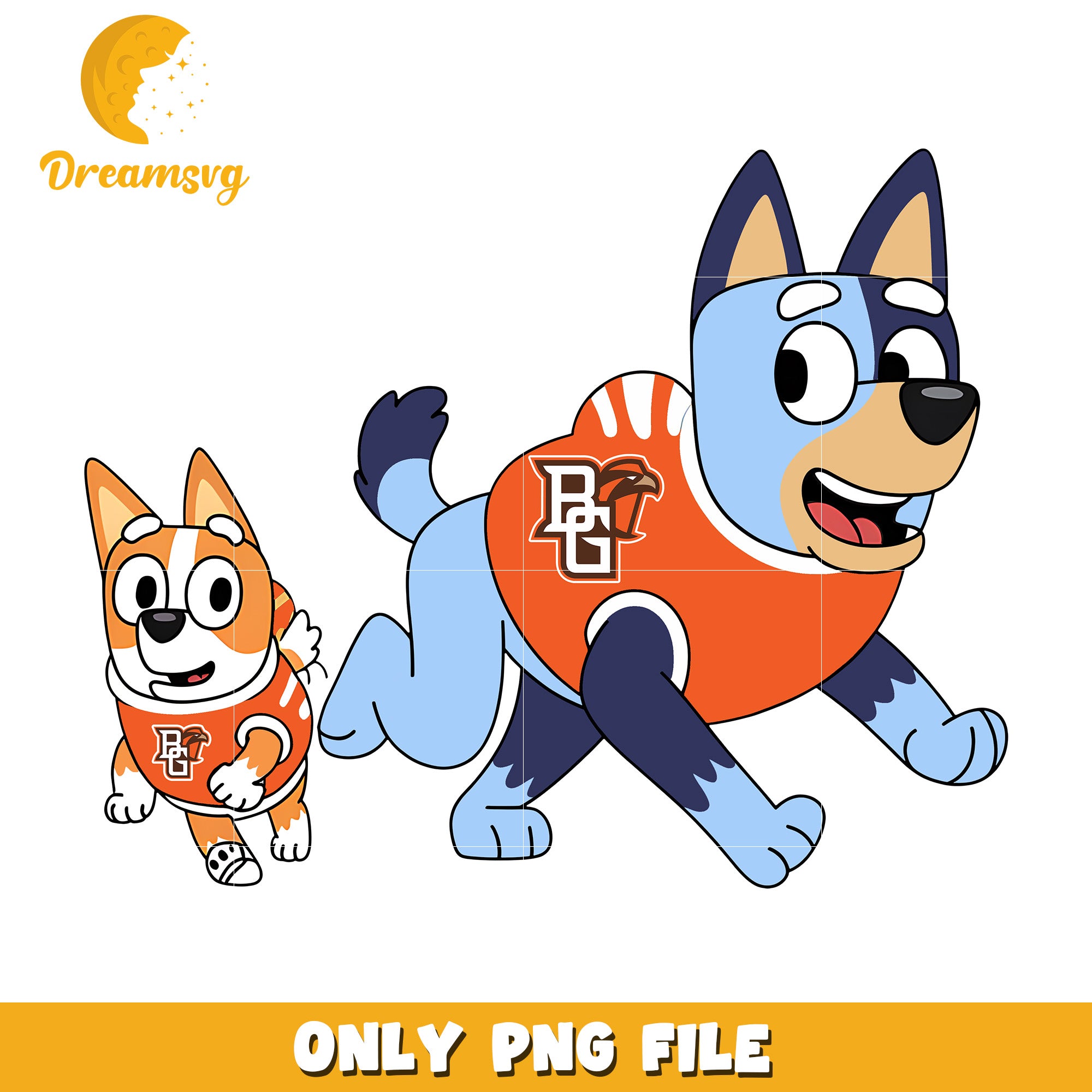 Bluey and Bingo ncaa fan png, Bowling Green Falcons png, ncaa png