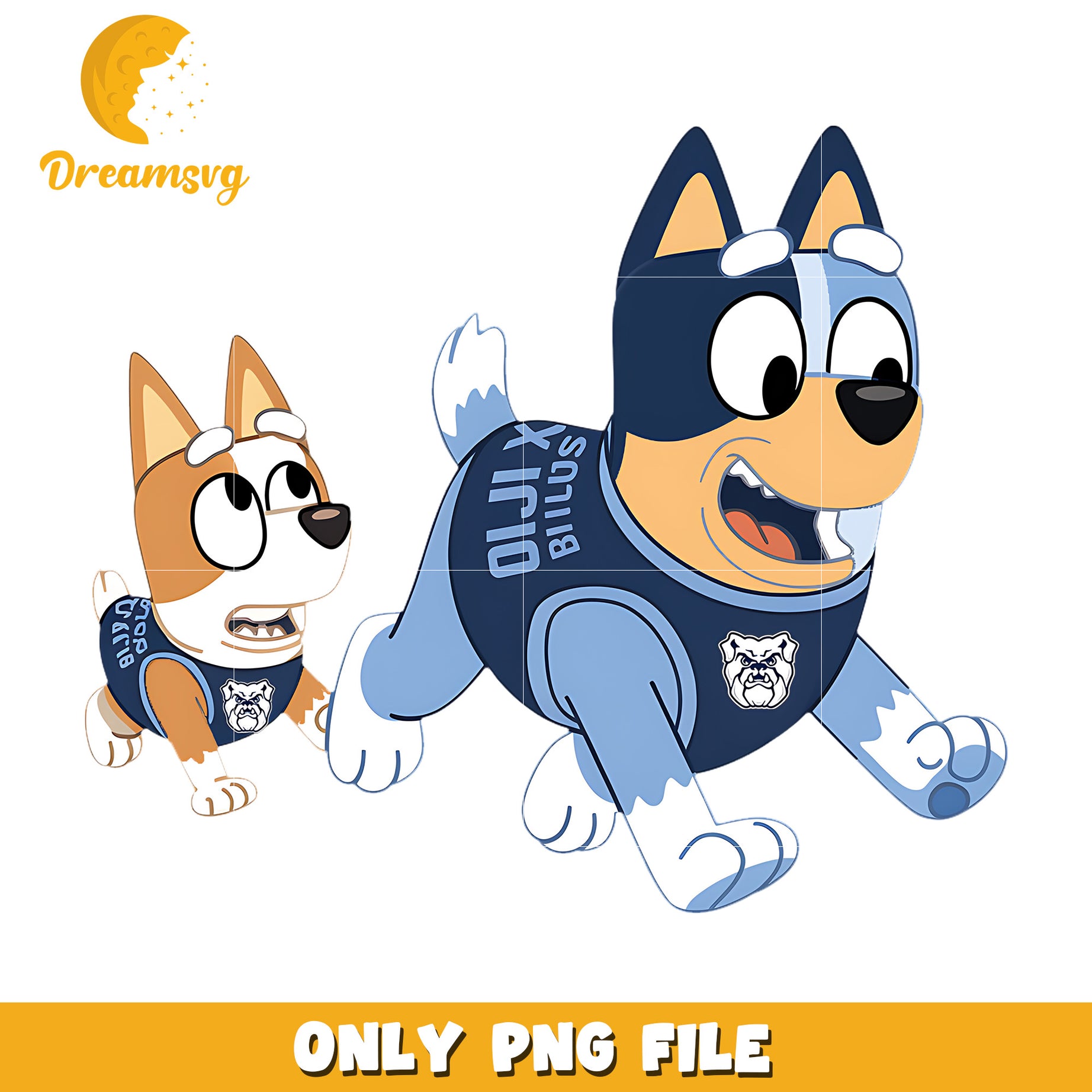 Bluey and Bingo ncaa fan png, Butler Bulldogs png, ncaa png