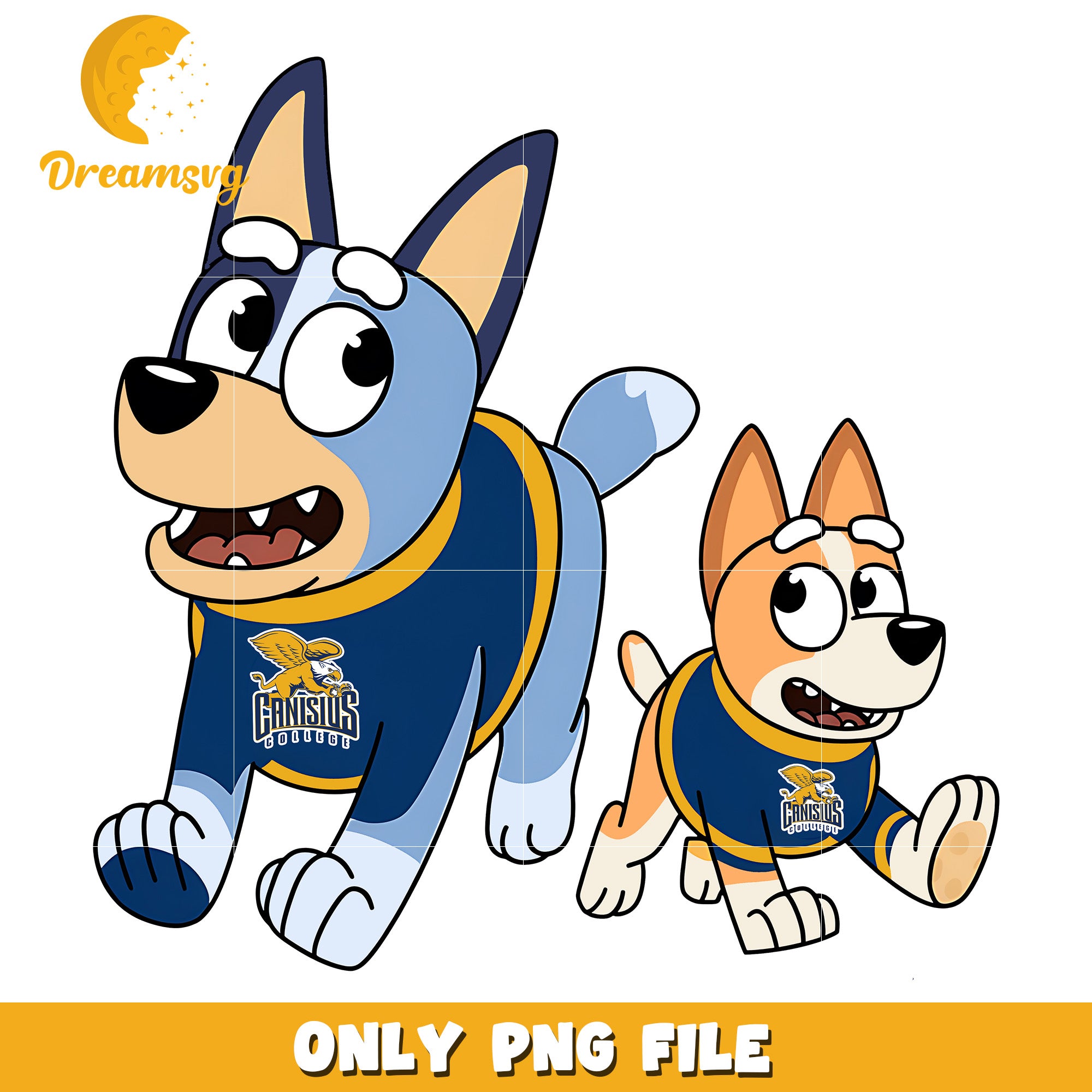 Bluey and Bingo ncaa fan png, Canisius Golden Griffins png, ncaa png