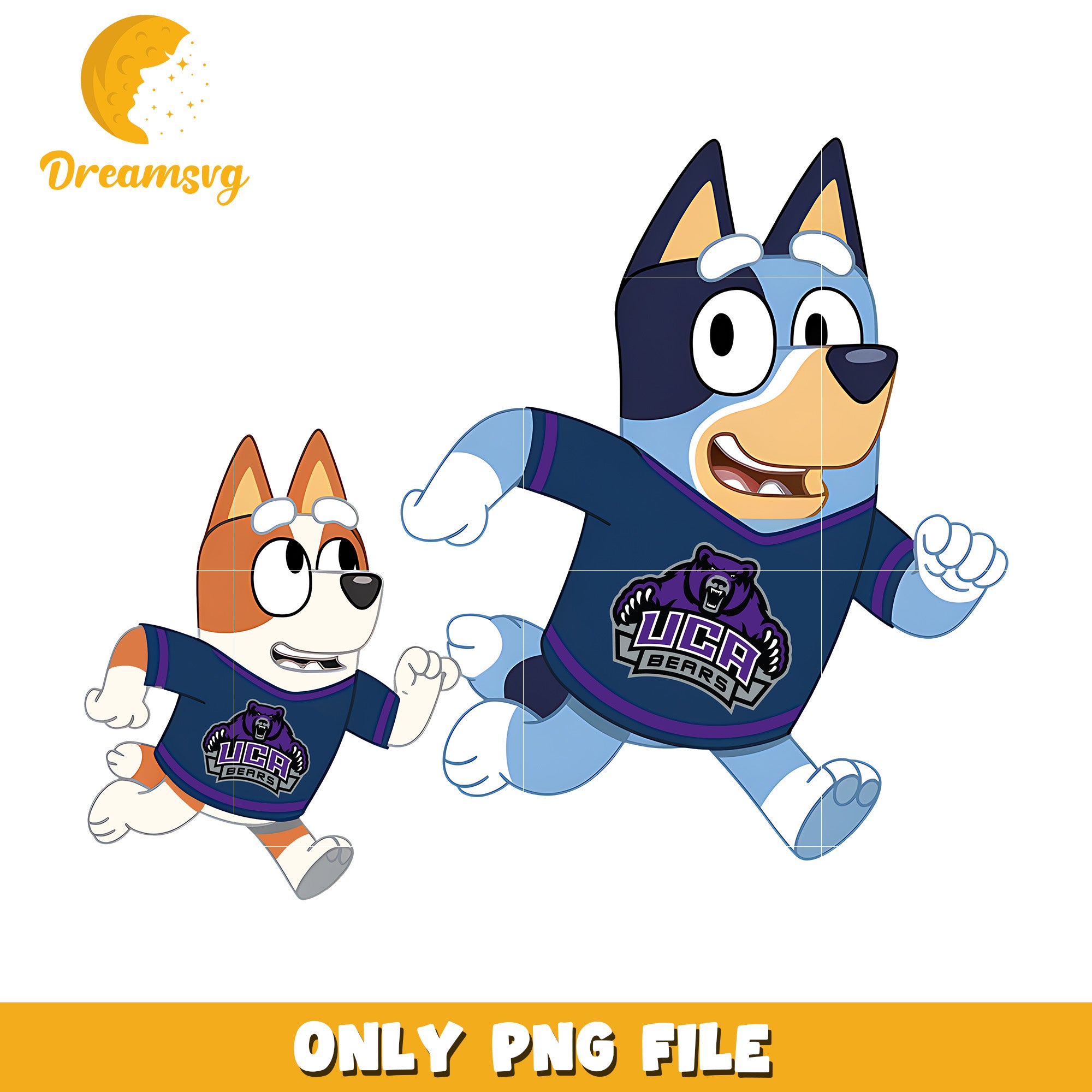 Bluey and Bingo ncaa fan png, Central Arkansas Bears png, ncaa png
