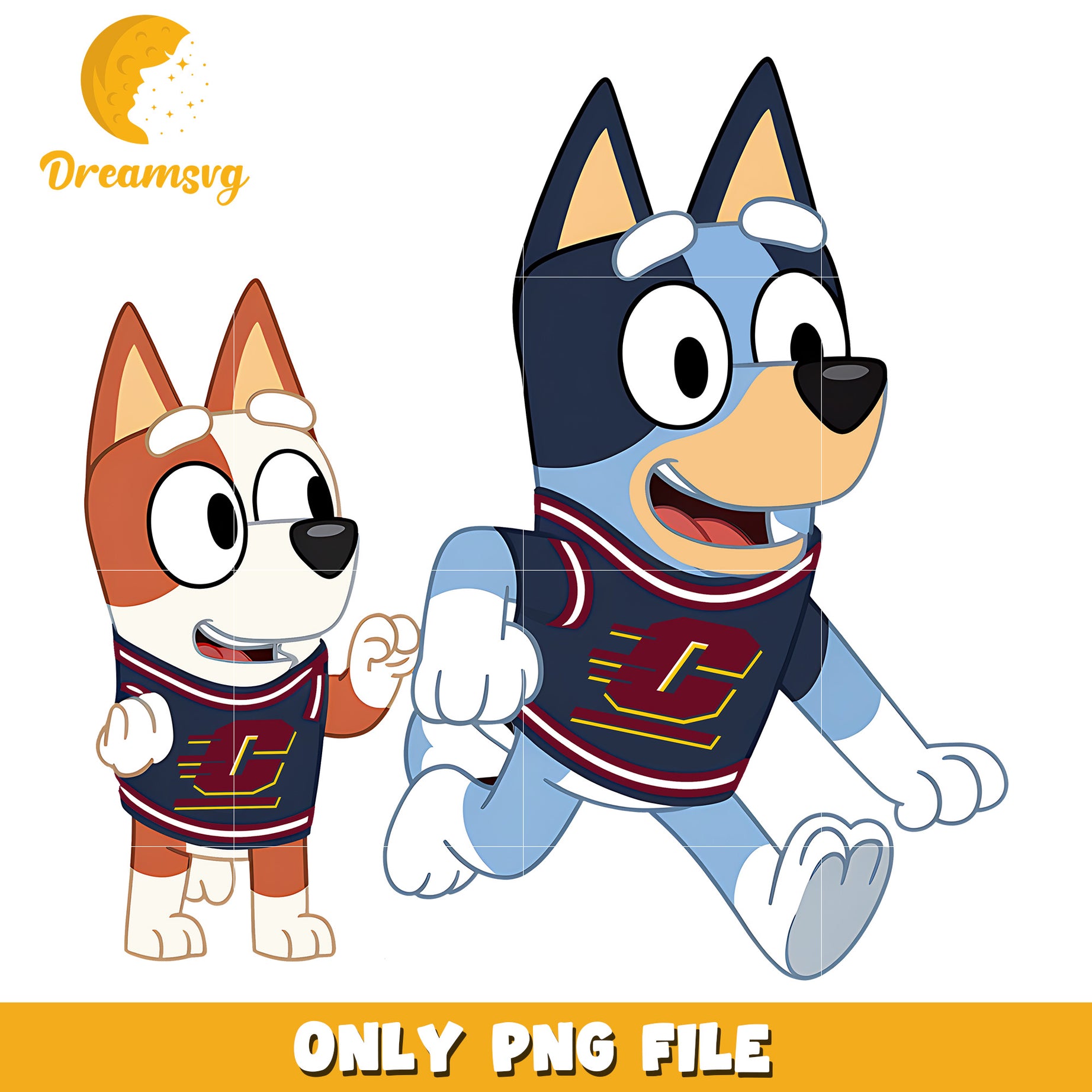 Bluey and Bingo ncaa fan png, Central Michigan Chippewas png, ncaa png