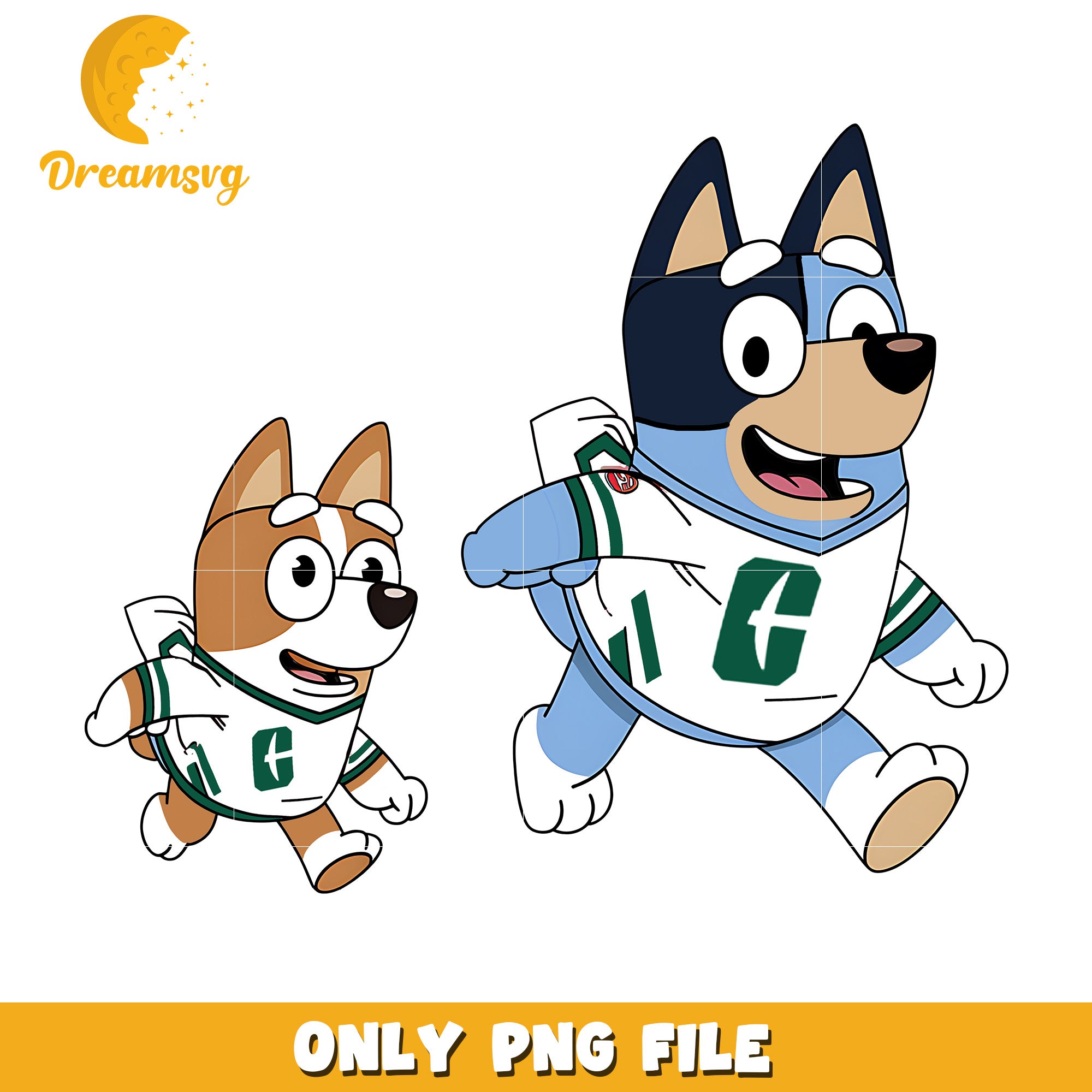 Bluey and Bingo ncaa fan png, Charlotte 49ers png, ncaa png