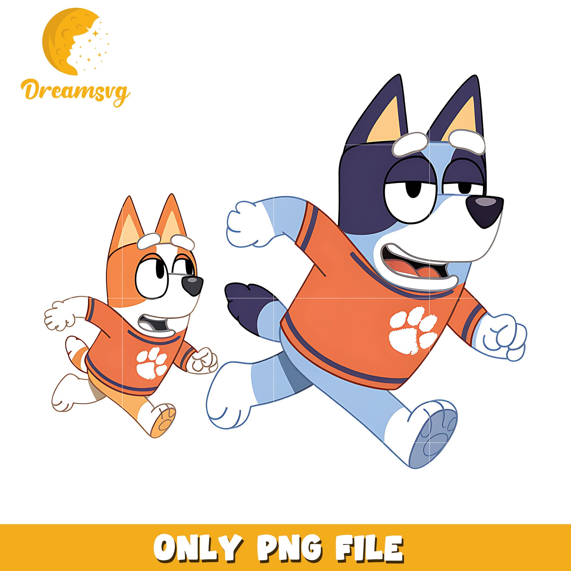 Bluey and Bingo ncaa fan png, Clemson Tigers png, ncaa png