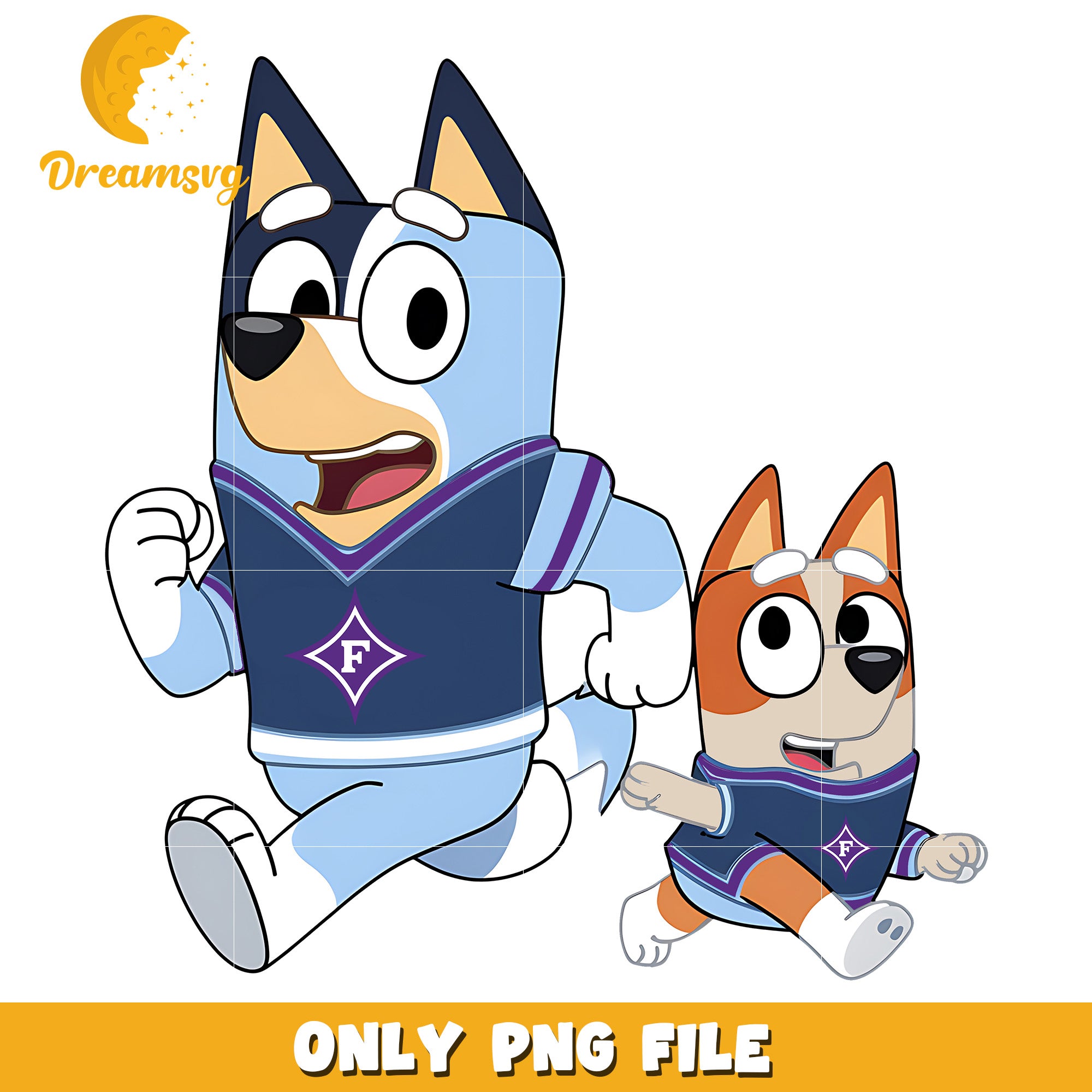 Bluey and Bingo ncaa fan png, Furman Paladins png, ncaa png