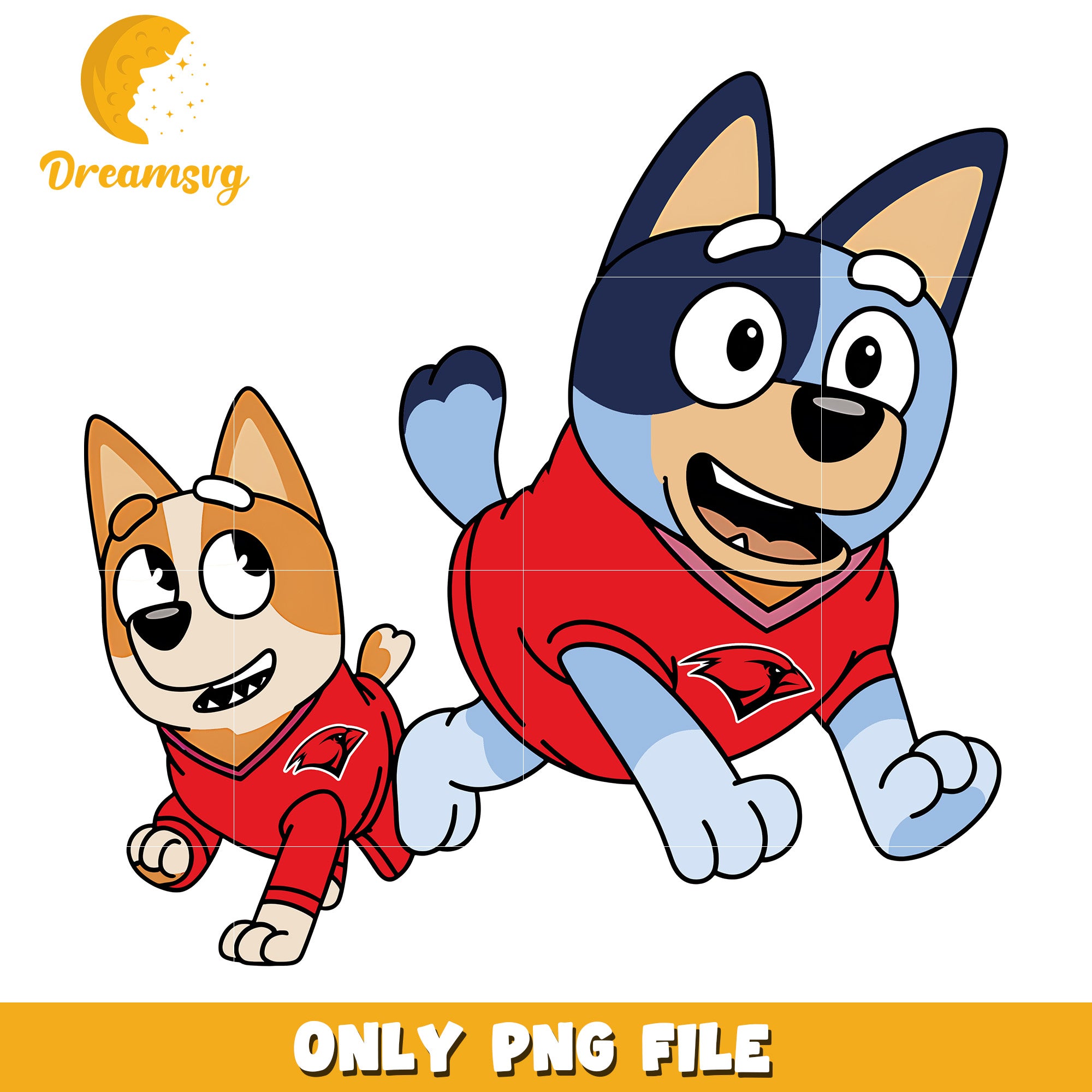 Bluey and Bingo ncaa fan png, Incarnate Word Cardinals png, ncaa png