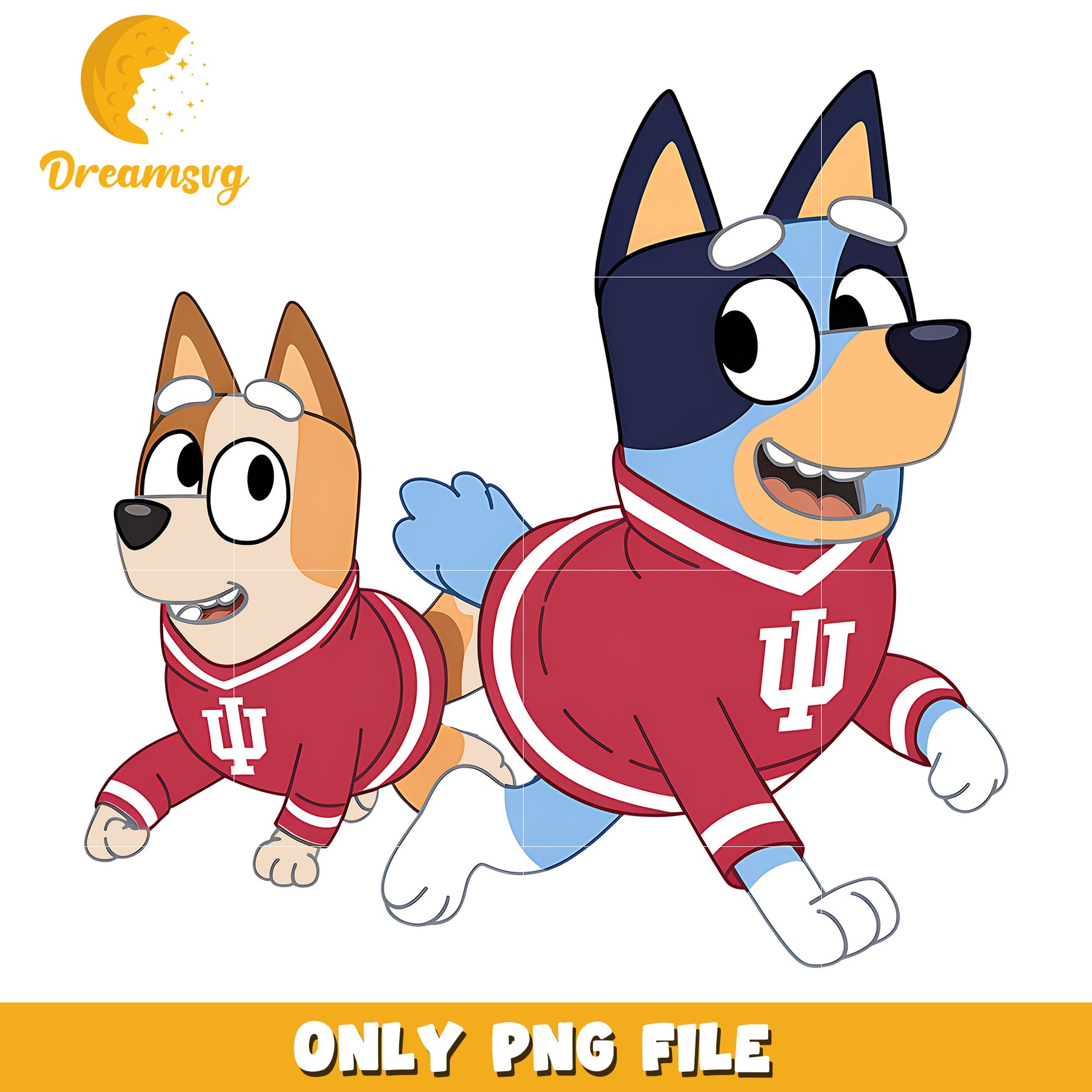 Bluey and Bingo ncaa fan png, Indiana Hoosiers png, ncaa png