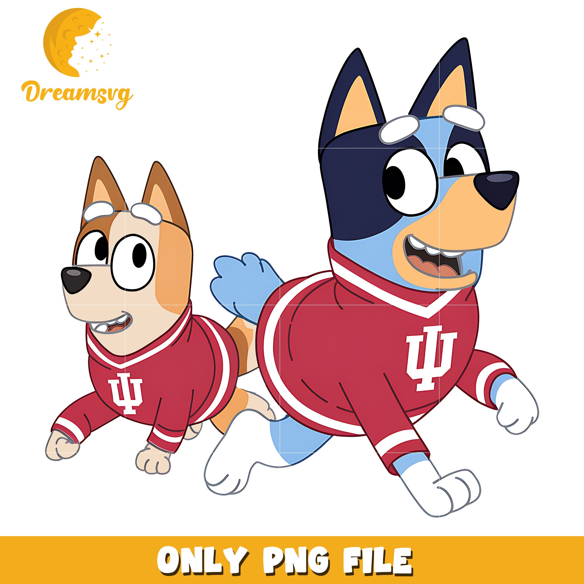 Bluey and Bingo ncaa fan png, Indiana Hoosiers png, ncaa png