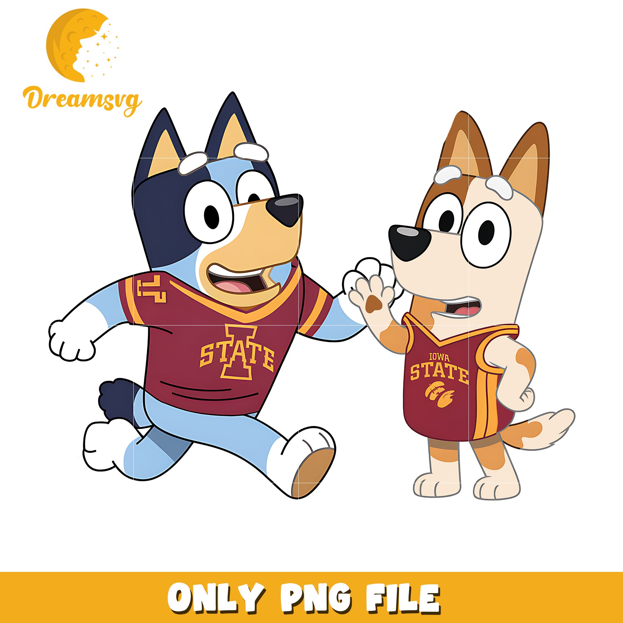 Bluey and Bingo ncaa fan png, Iowa State Cyclones png, ncaa png