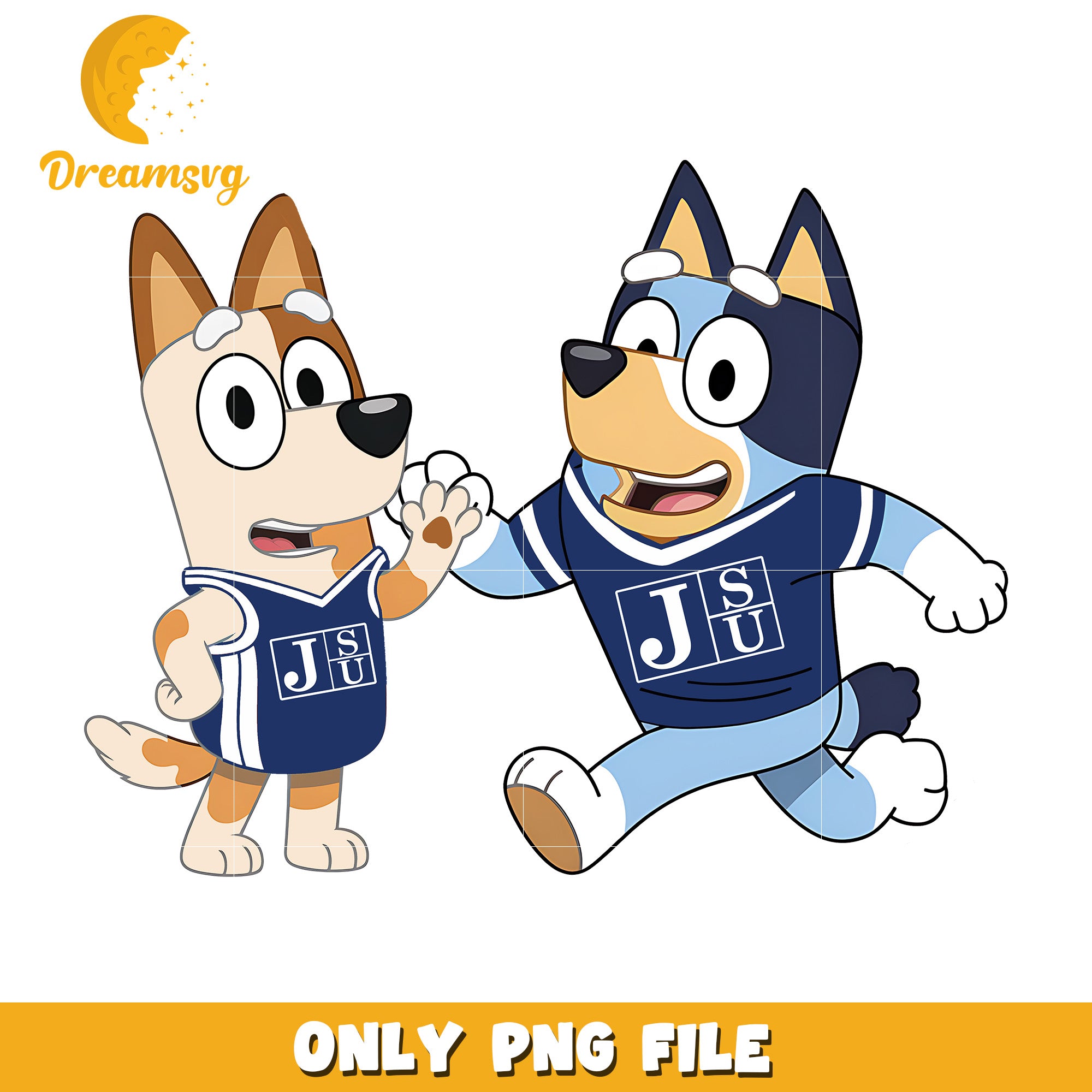 Bluey and Bingo ncaa fan png, Jackson State Tigers png, ncaa png