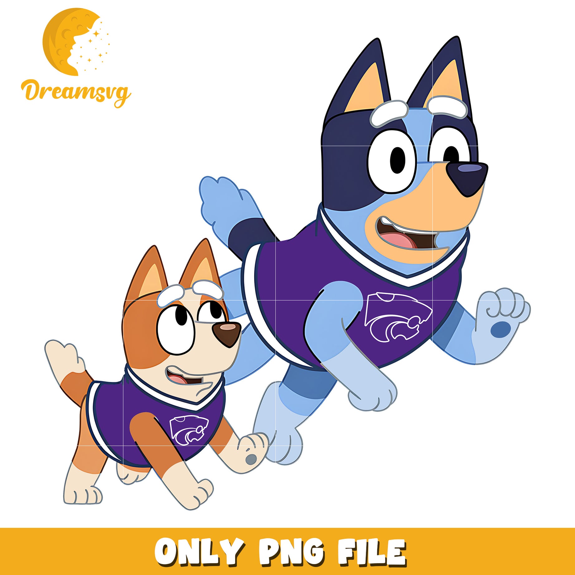 Bluey and Bingo ncaa fan png, Kansas State Wildcats png, ncaa png