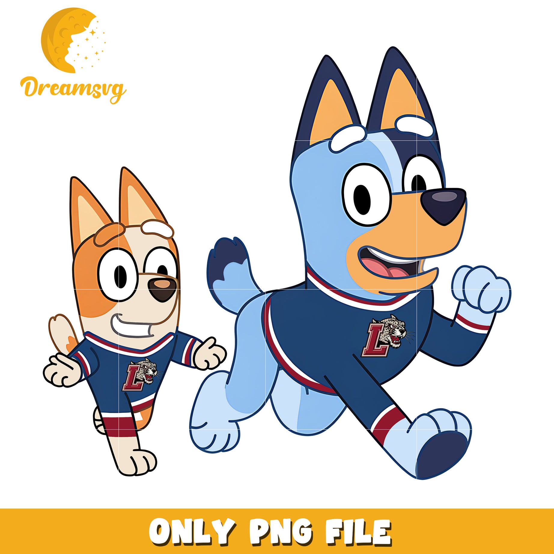 Bluey and Bingo ncaa fan png, Lafayette Leopards png, ncaa png