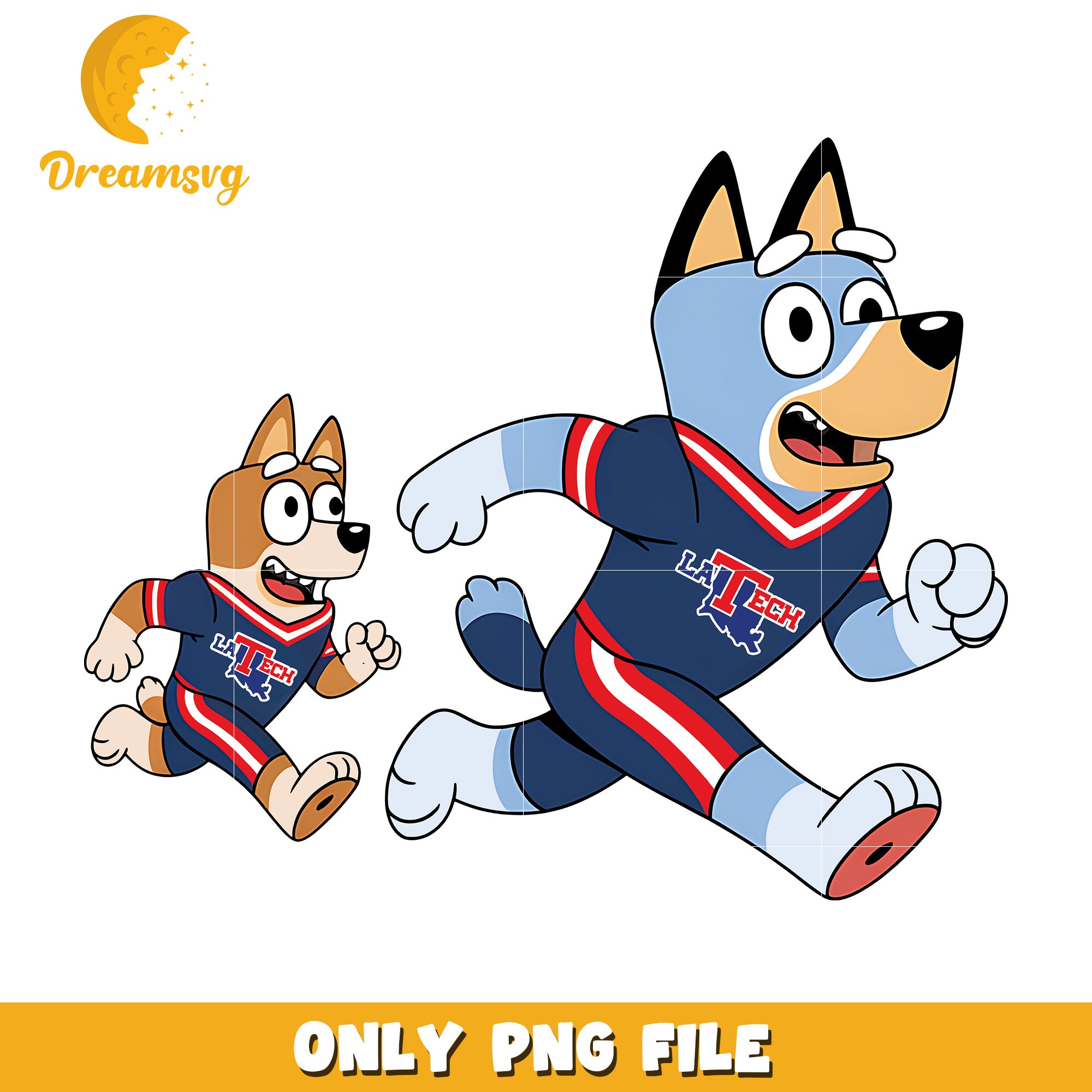 Bluey and Bingo ncaa fan png, Louisiana Monroe Warhawks png