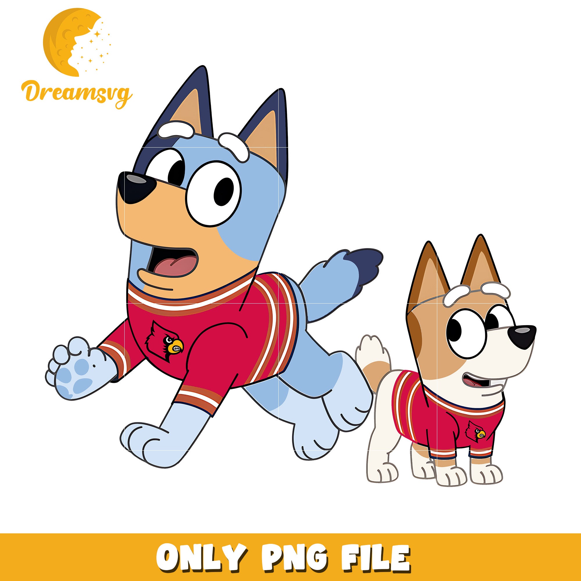 Bluey and Bingo ncaa fan png, Louisiana Ragin Cajuns png, ncaa png