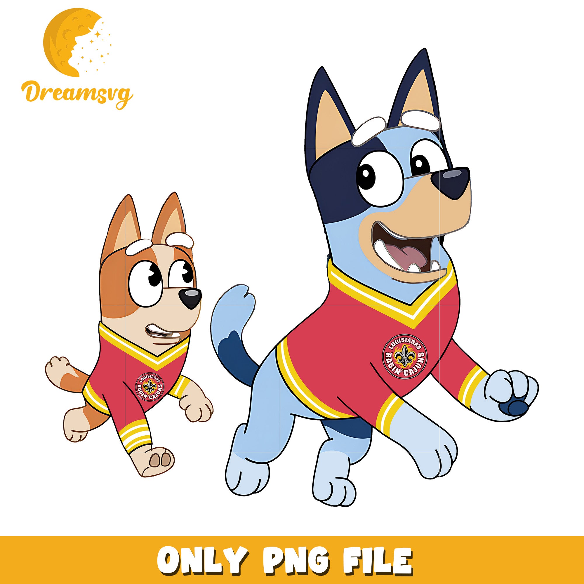 Bluey and Bingo ncaa fan png, Louisiana Tech Bulldogs png, ncaa png