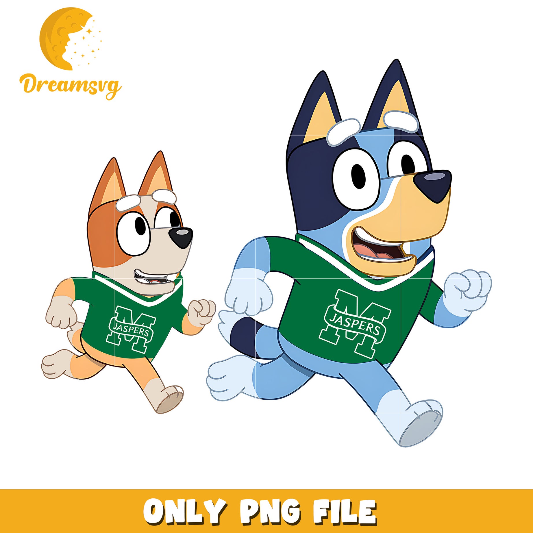 Bluey and Bingo ncaa fan png, Manhattan Jaspers png, ncaa png