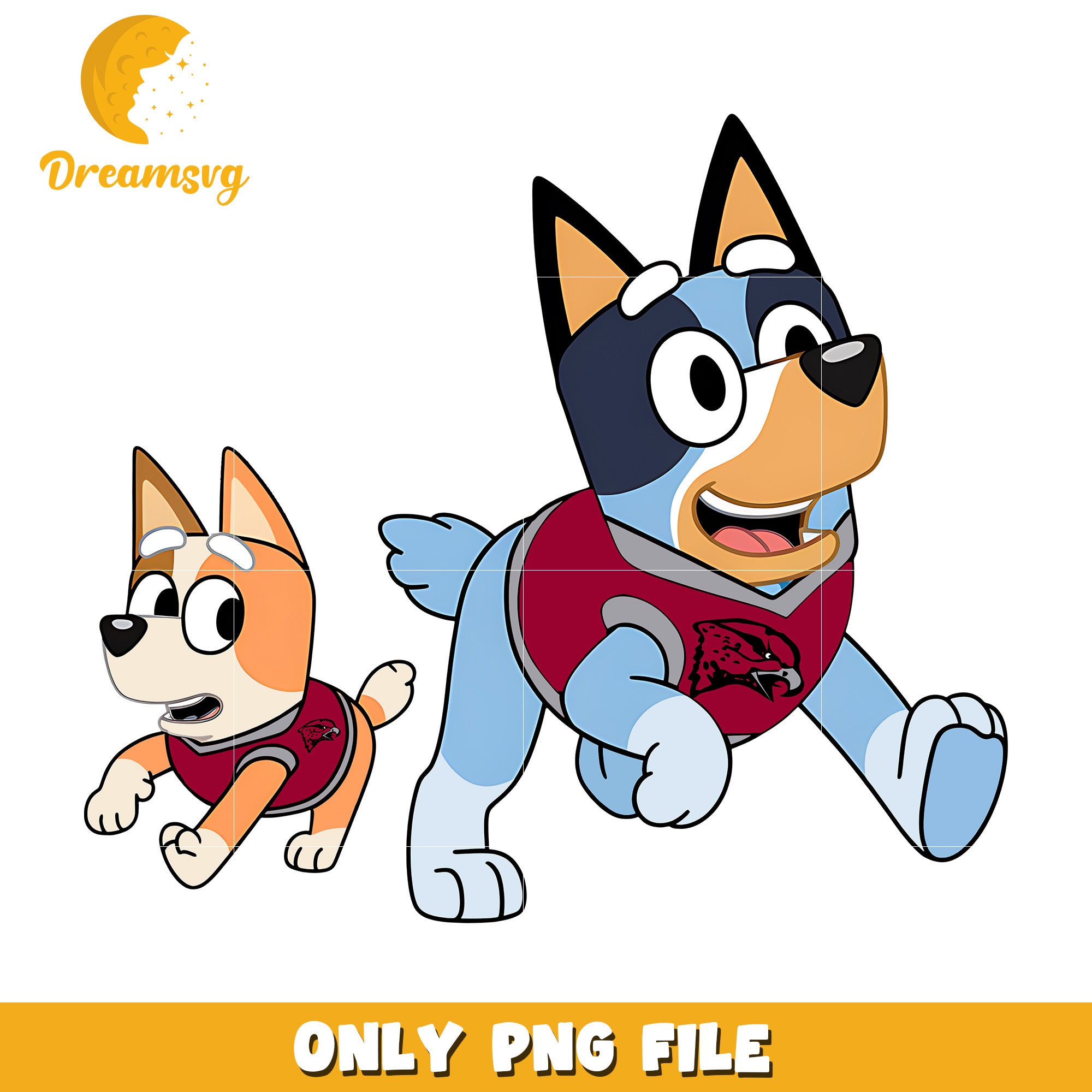 Bluey and Bingo ncaa fan png, Maryland Eastern Shore Hawks png