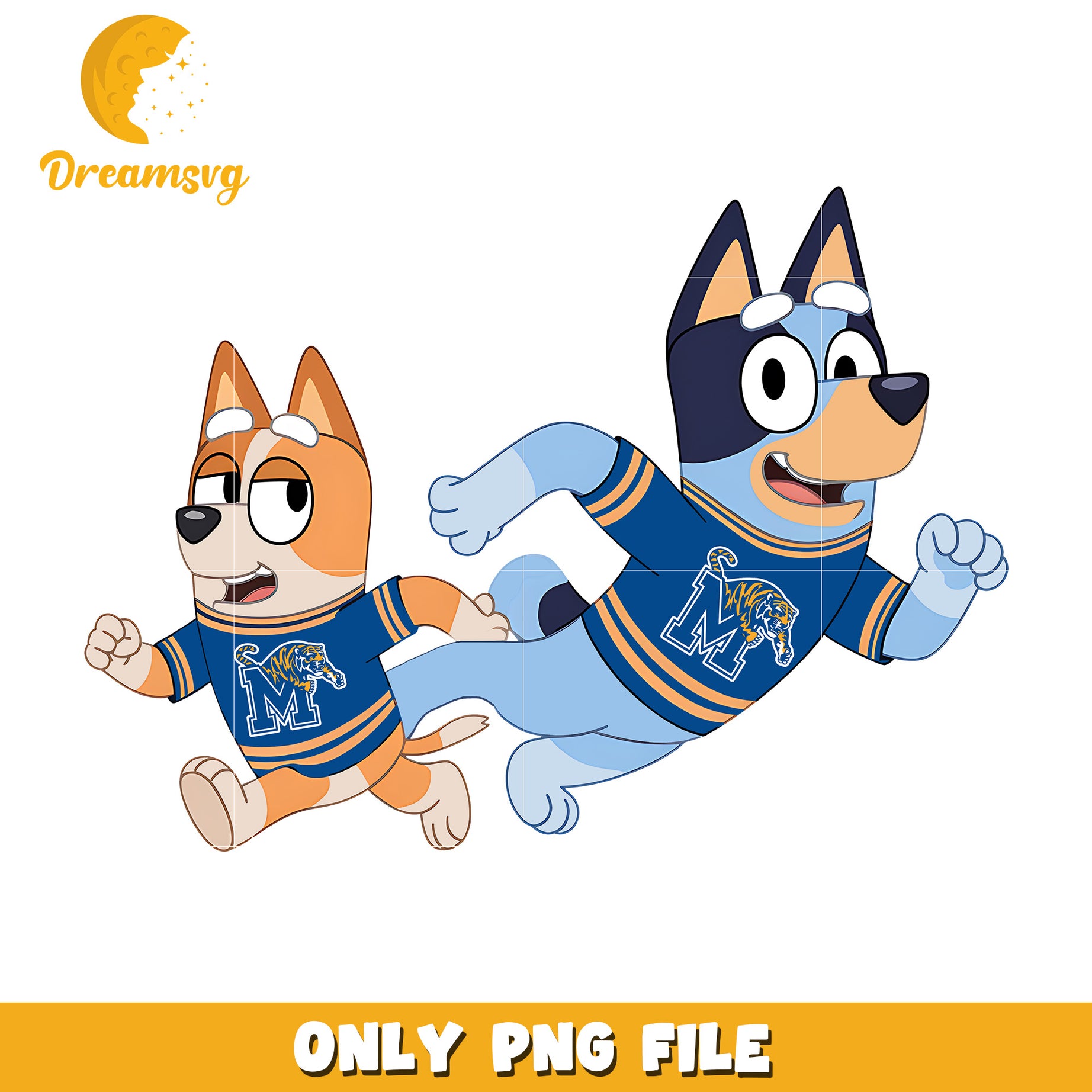 Bluey and Bingo ncaa fan png, Mercer Bears png, ncaa png