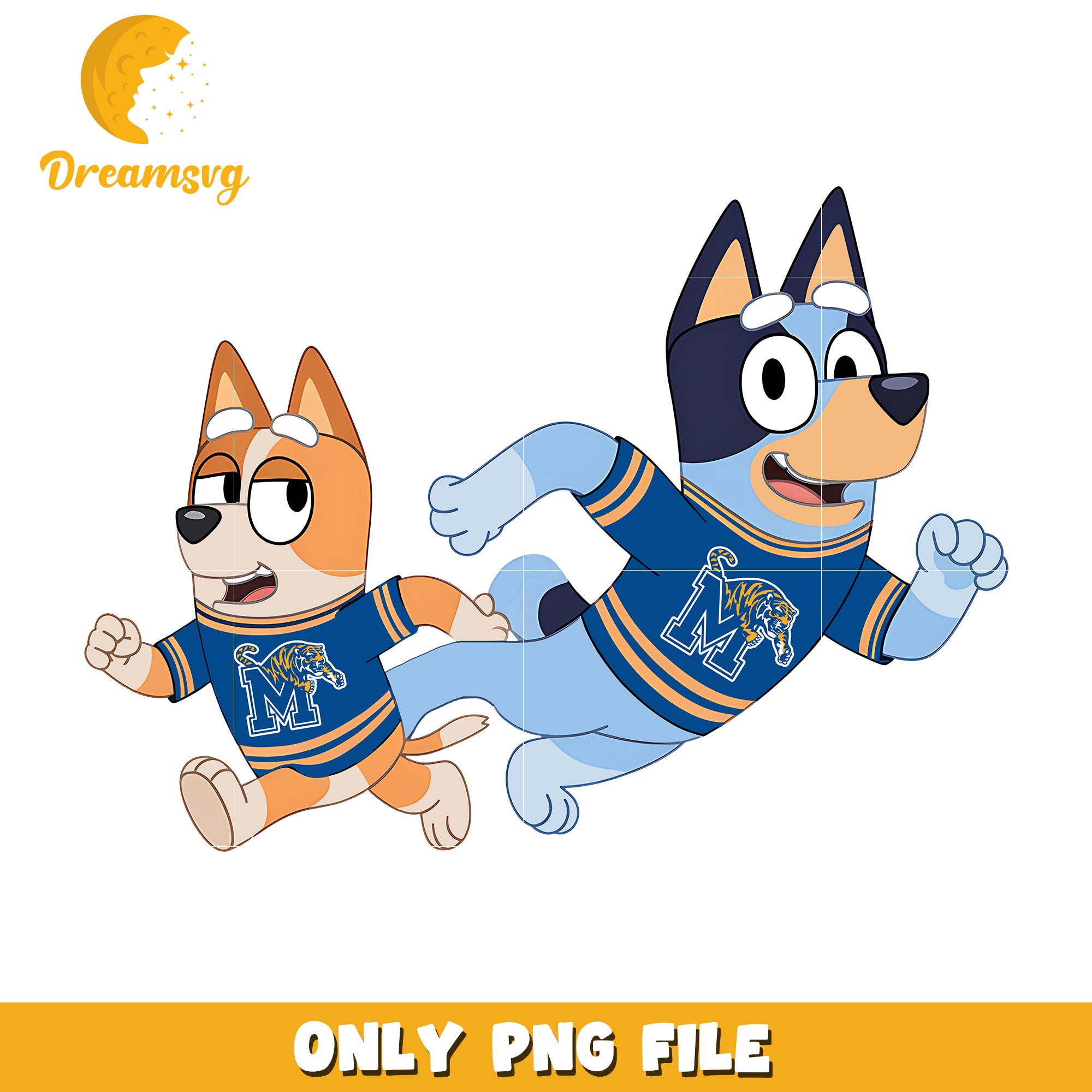 Bluey and Bingo ncaa fan png, Mercer Bears png, ncaa png