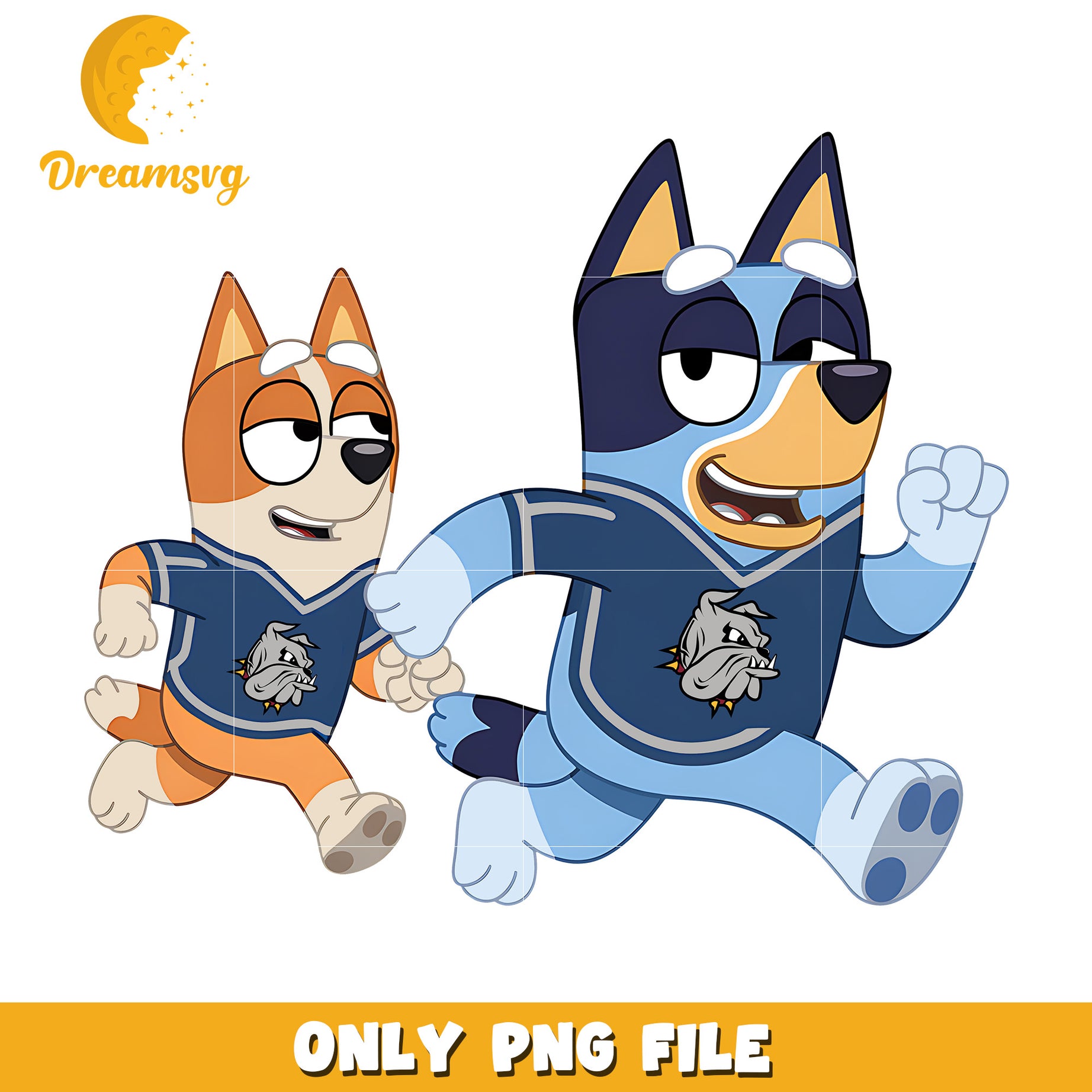Bluey and Bingo ncaa fan png, Minnesota Duluth Bulldogs png