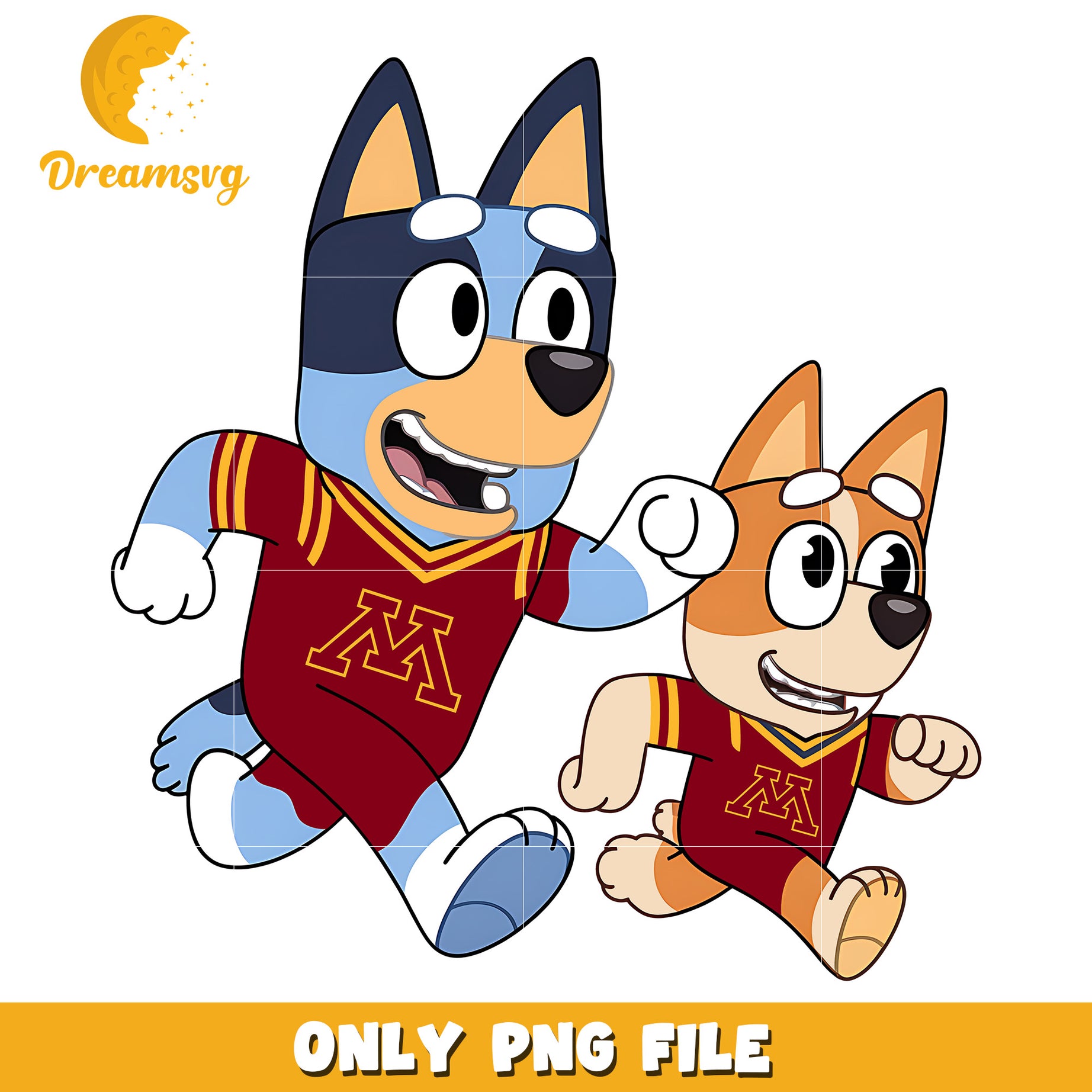 Bluey and Bingo ncaa fan png, Minnesota Golden Gophers png, ncaa png