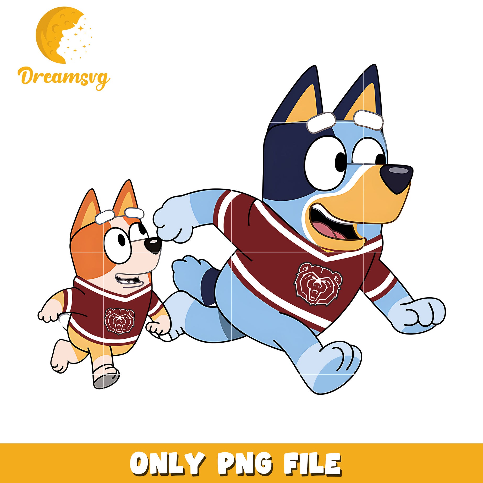 Bluey and Bingo ncaa fan png, Missouri State Bears png, ncaa png