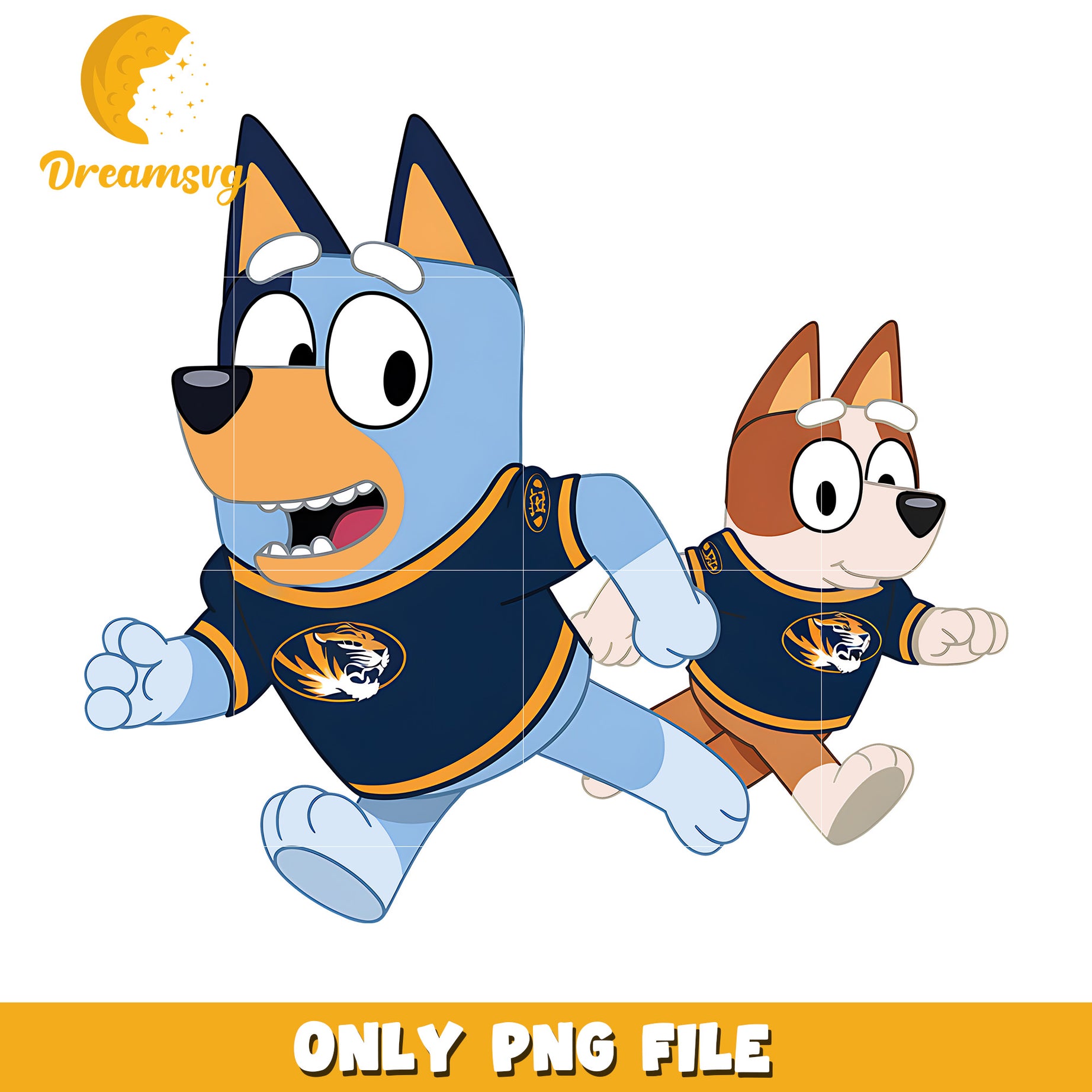 Bluey and Bingo ncaa fan png, Missouri Tigers png, ncaa png