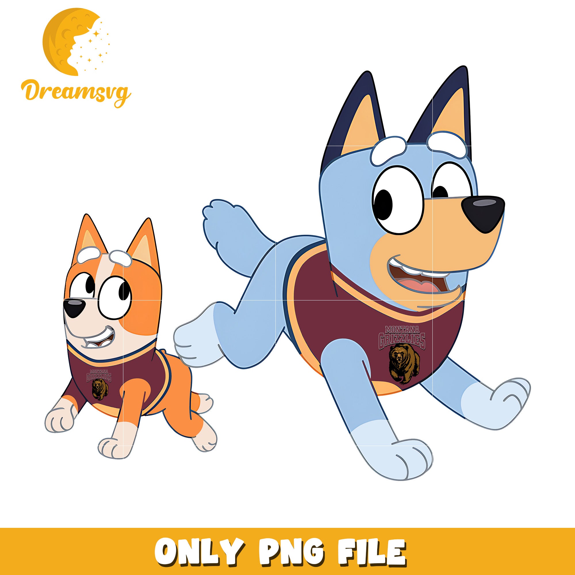 Bluey and Bingo ncaa fan png, Montana Grizzlies png, ncaa png