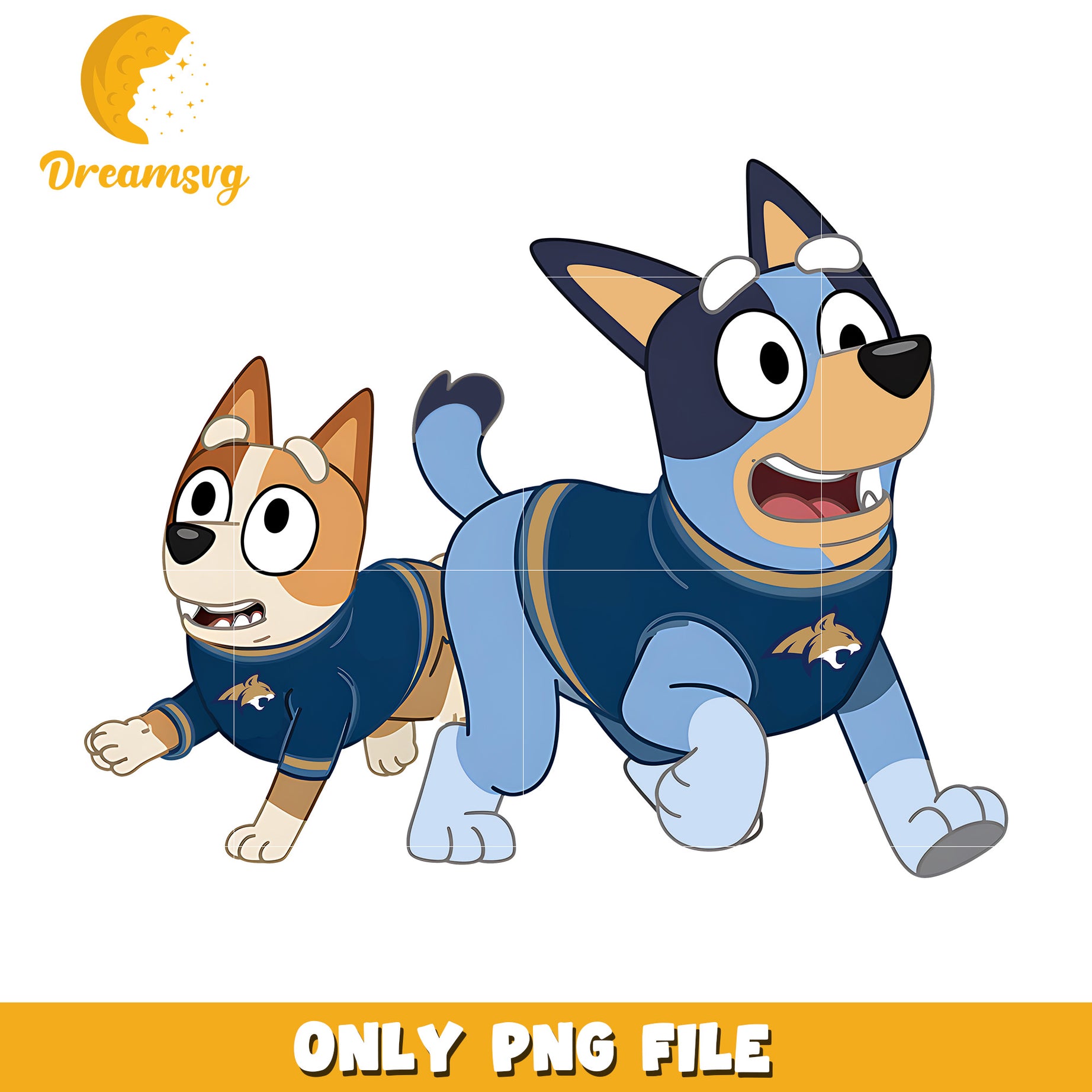 Bluey and Bingo ncaa fan png, Montana State Bobcats png, ncaa png