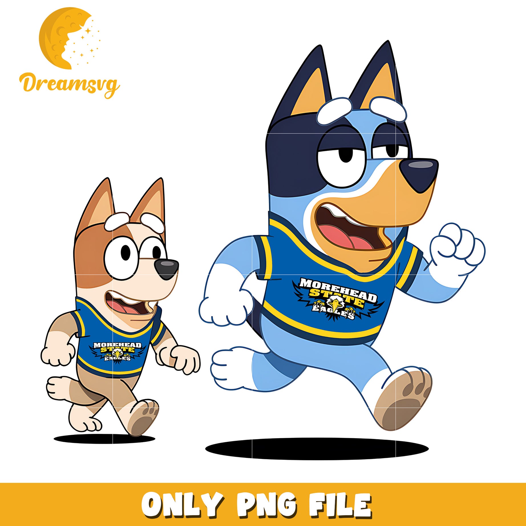 Bluey and Bingo ncaa fan png, Morehead State Eagles png, ncaa png