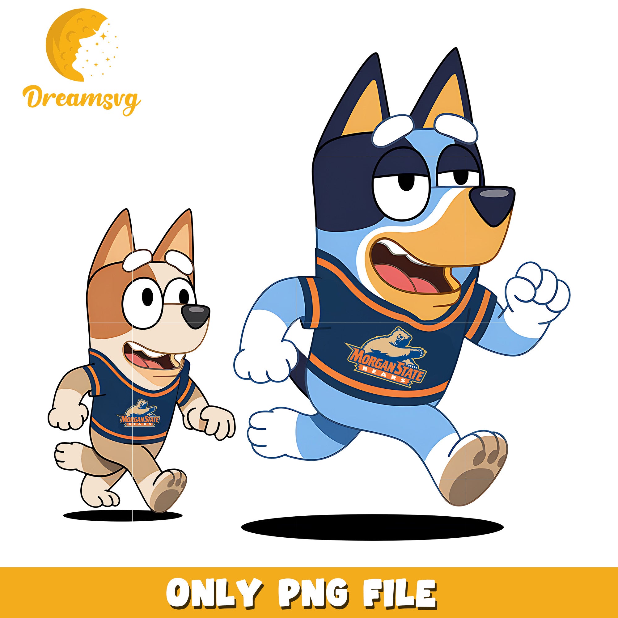 Bluey and Bingo ncaa fan png, Morgan State Bears png, ncaa png