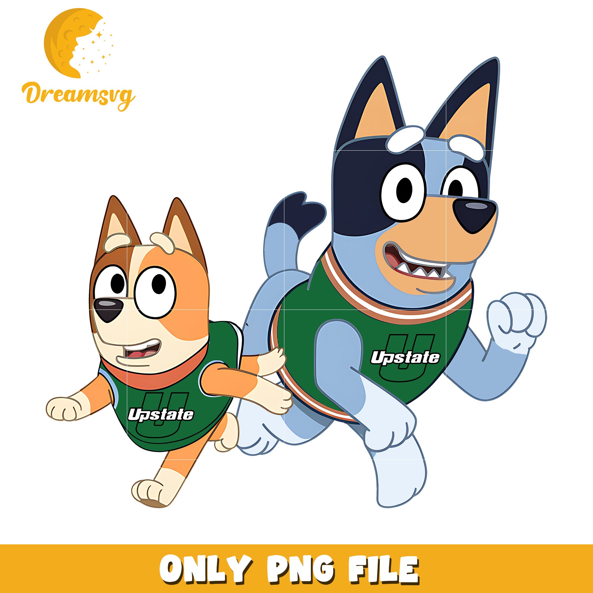 Bluey and Bingo ncaa fan png, USC Upstate Spartans png, ncaa png