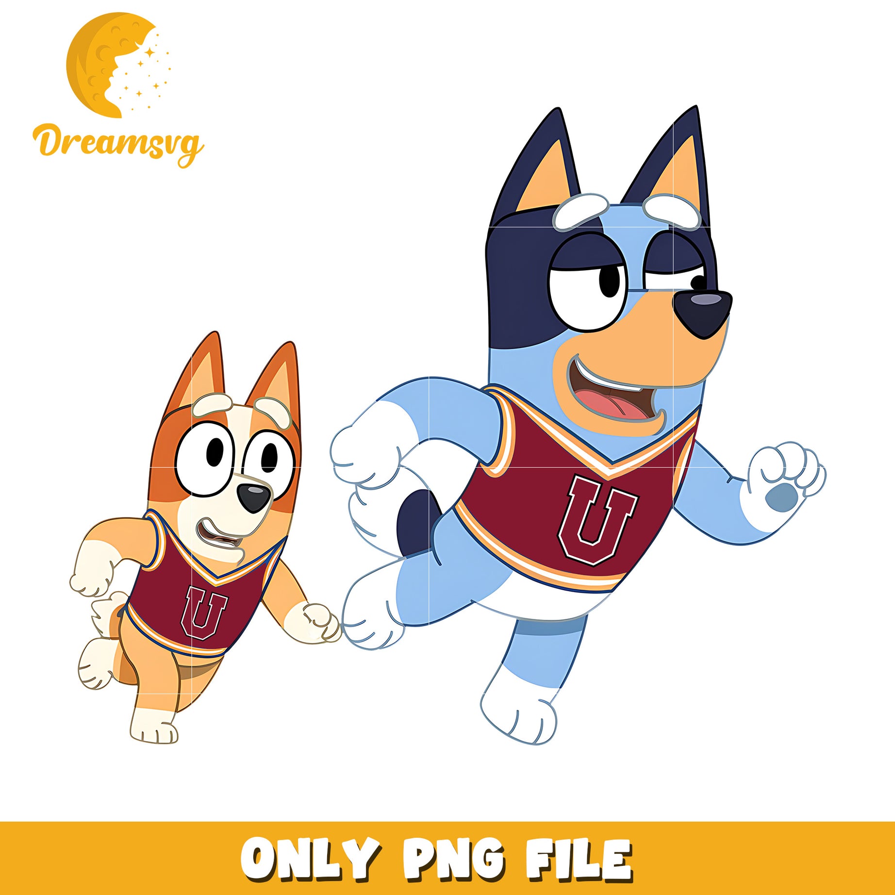 Bluey and Bingo ncaa fan png, Union Dutchmen png, ncaa png