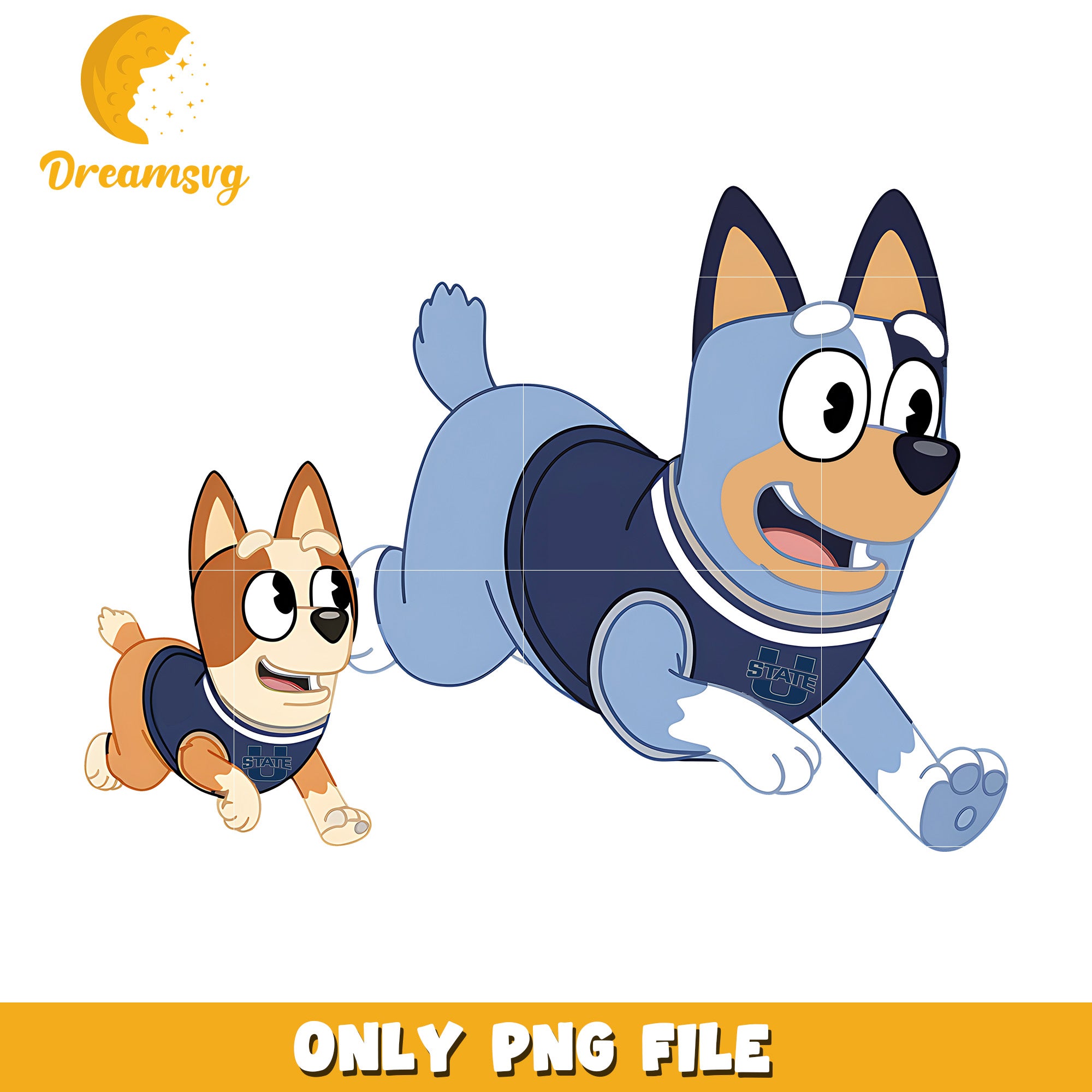 Bluey and Bingo ncaa fan png, Utah State Aggies png, ncaa png