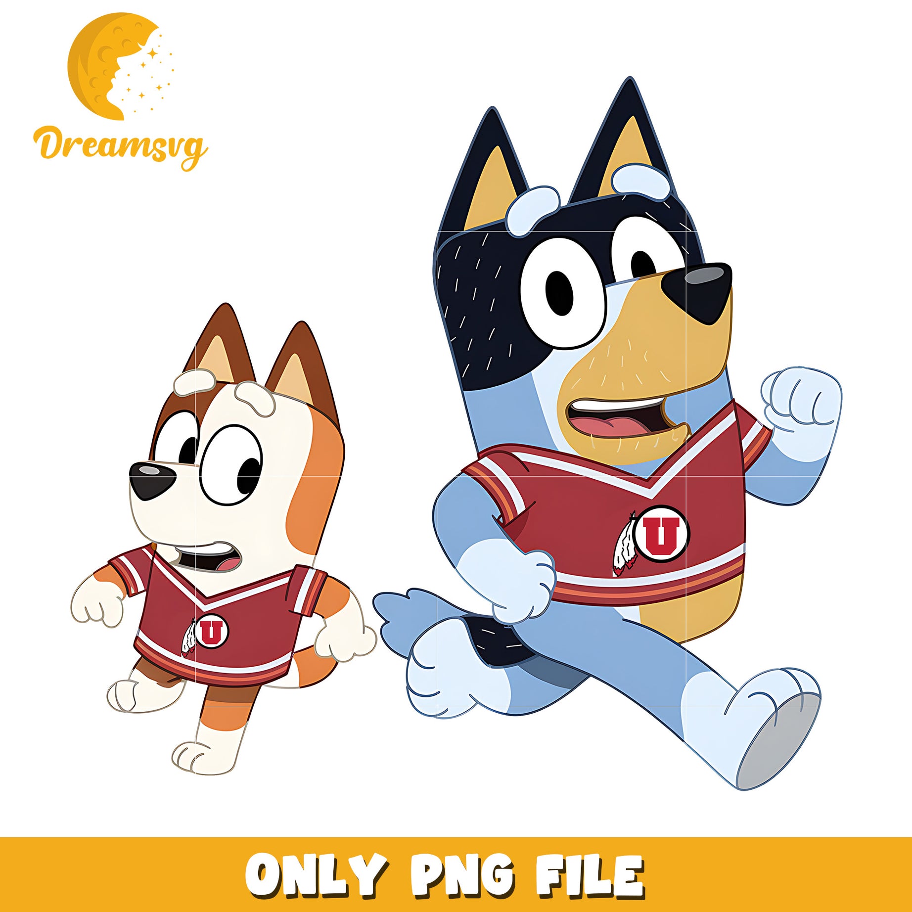 Bluey and Bingo ncaa fan png, Utah Utes png, ncaa png
