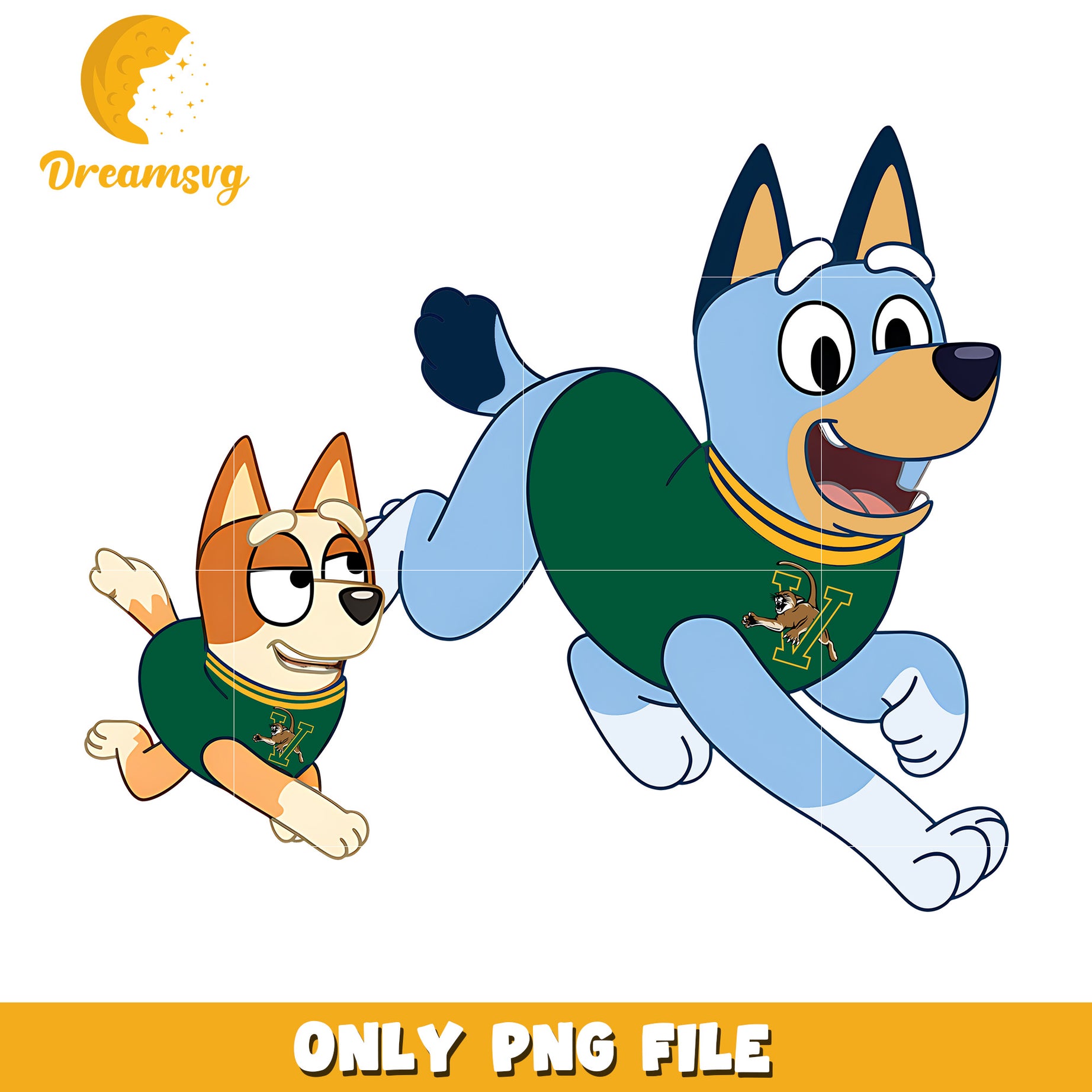 Bluey and Bingo ncaa fan png, Vermont Catamounts png, ncaa png
