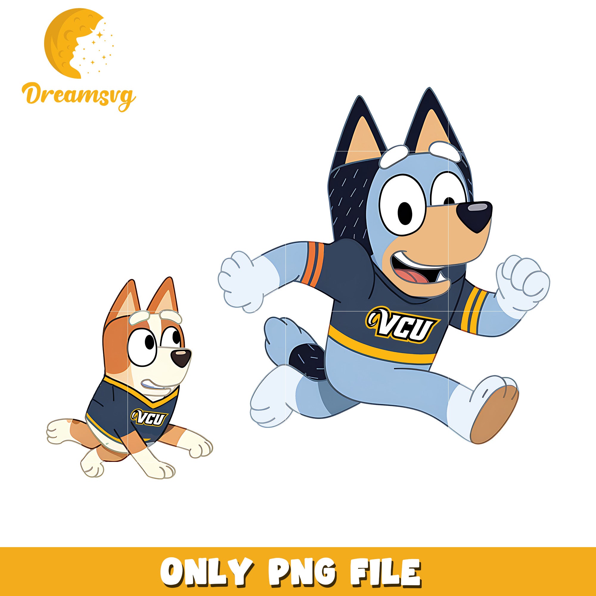 Bluey and Bingo ncaa fan png, Virginia Commonwealth Rams png, ncaa png