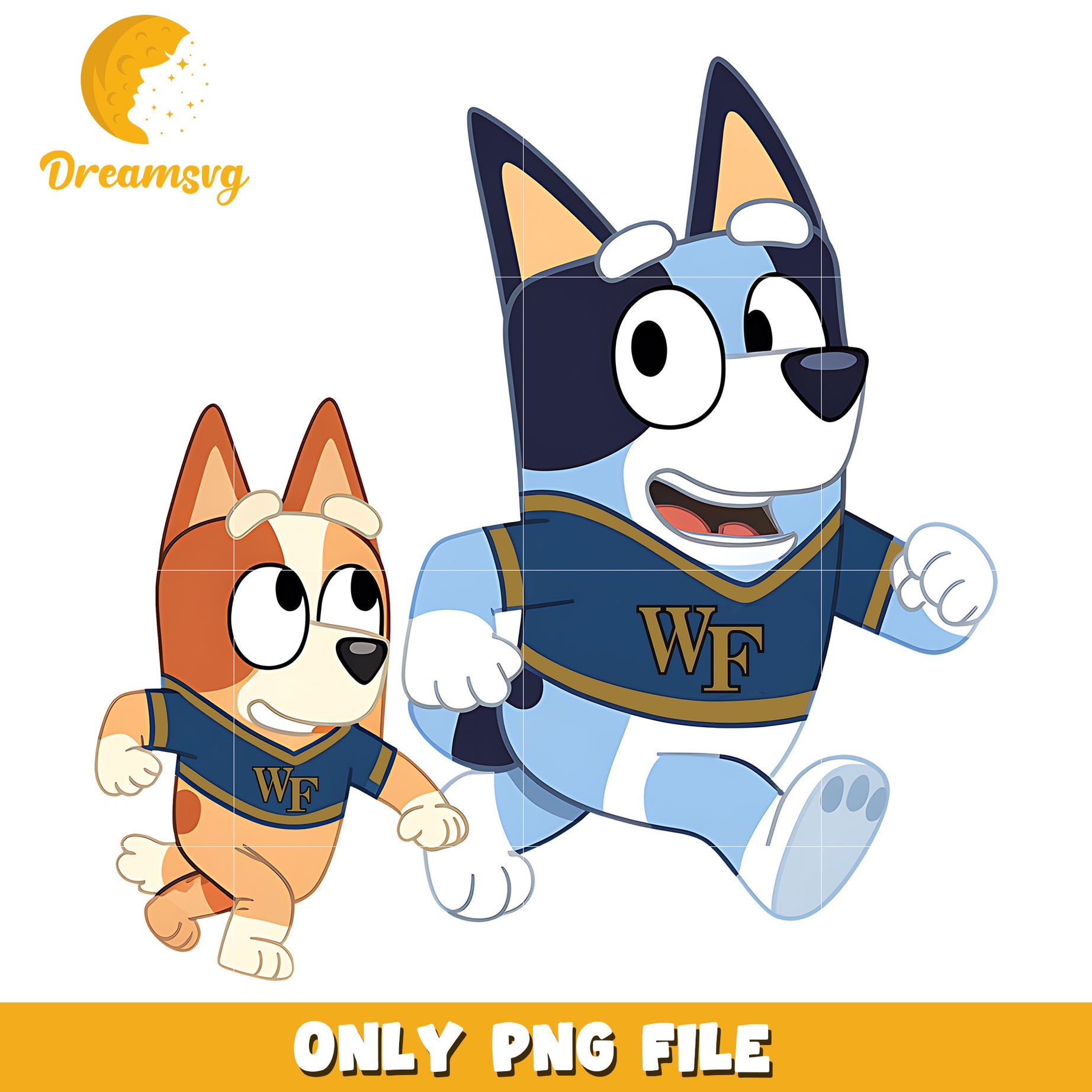 Bluey and Bingo ncaa fan png, Wake Forest Demon Deacons png, ncaa png