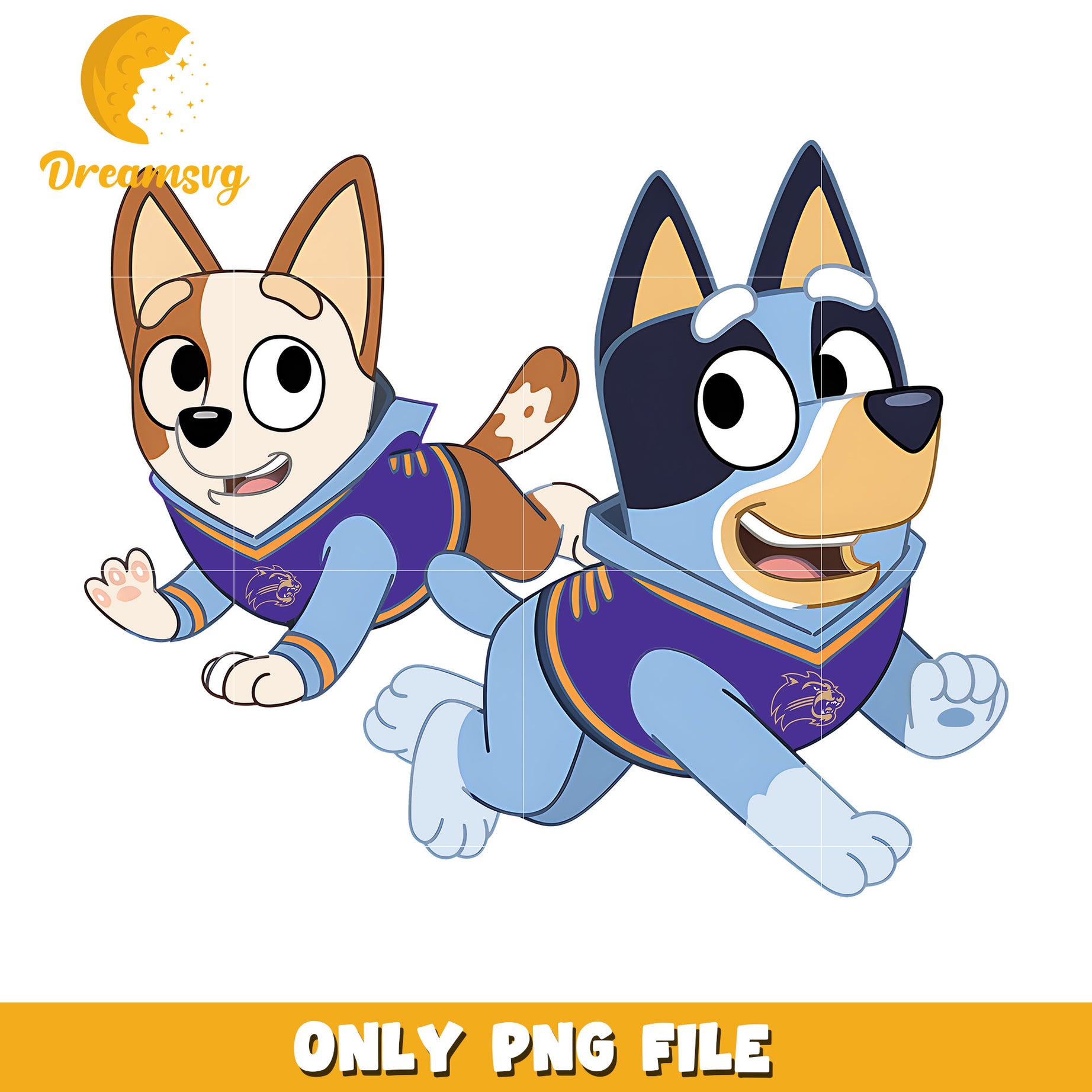 Bluey and Bingo ncaa fan png, Western Carolina Catamounts png