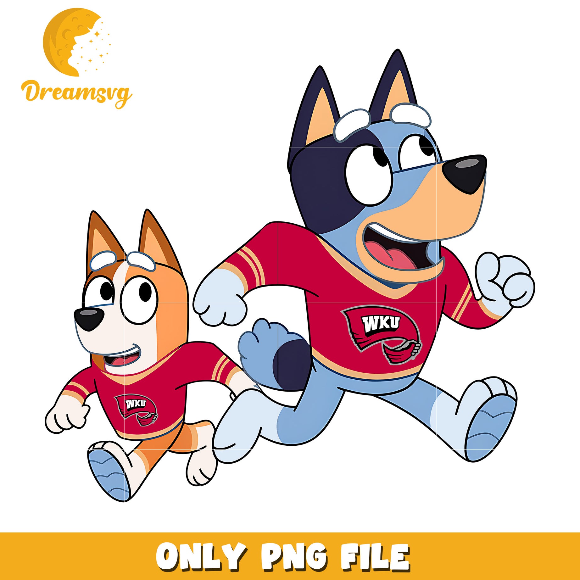 Bluey and Bingo ncaa fan png, Western Kentucky Hilltoppers png