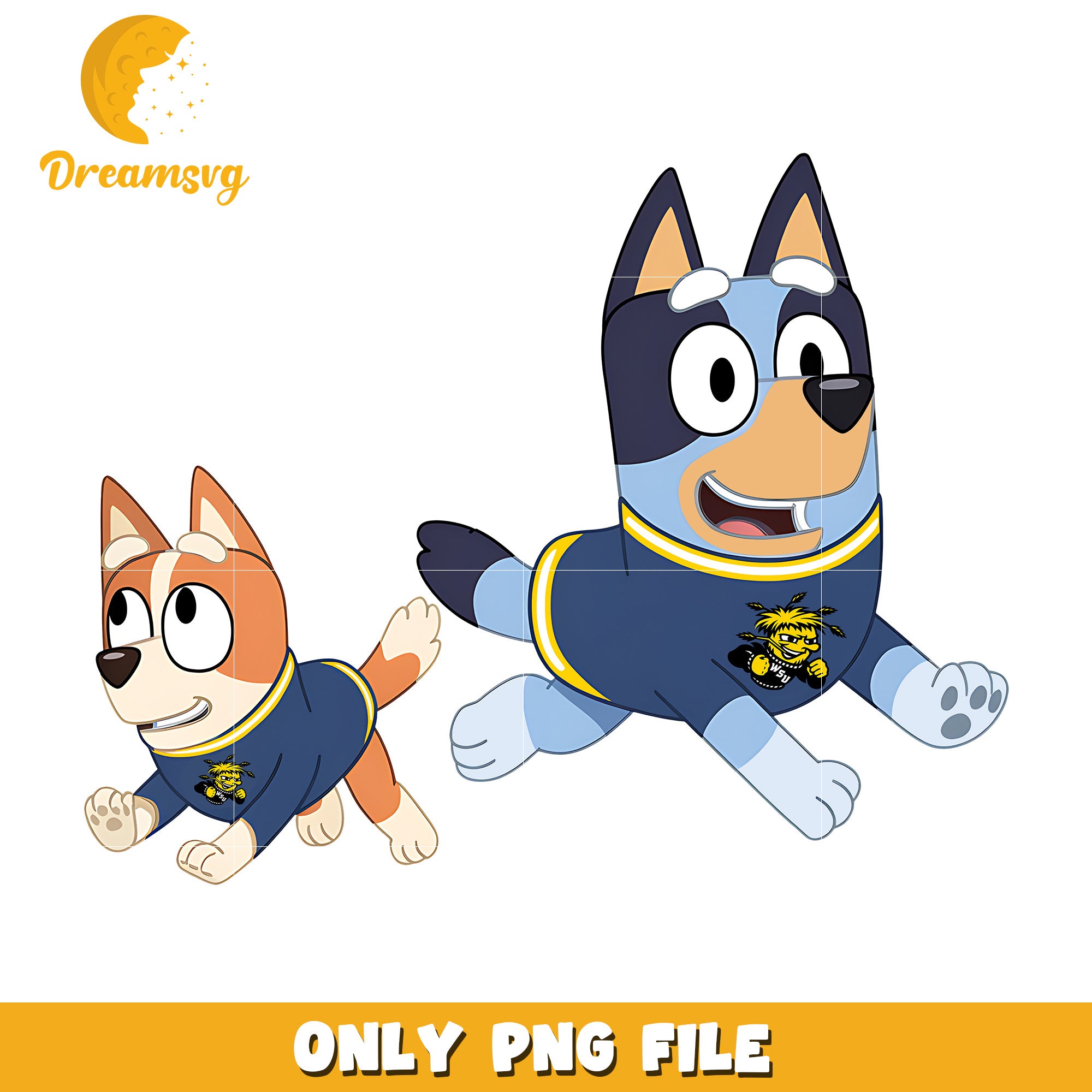 Bluey and Bingo ncaa fan png, Wichita State Shockers png, ncaa png