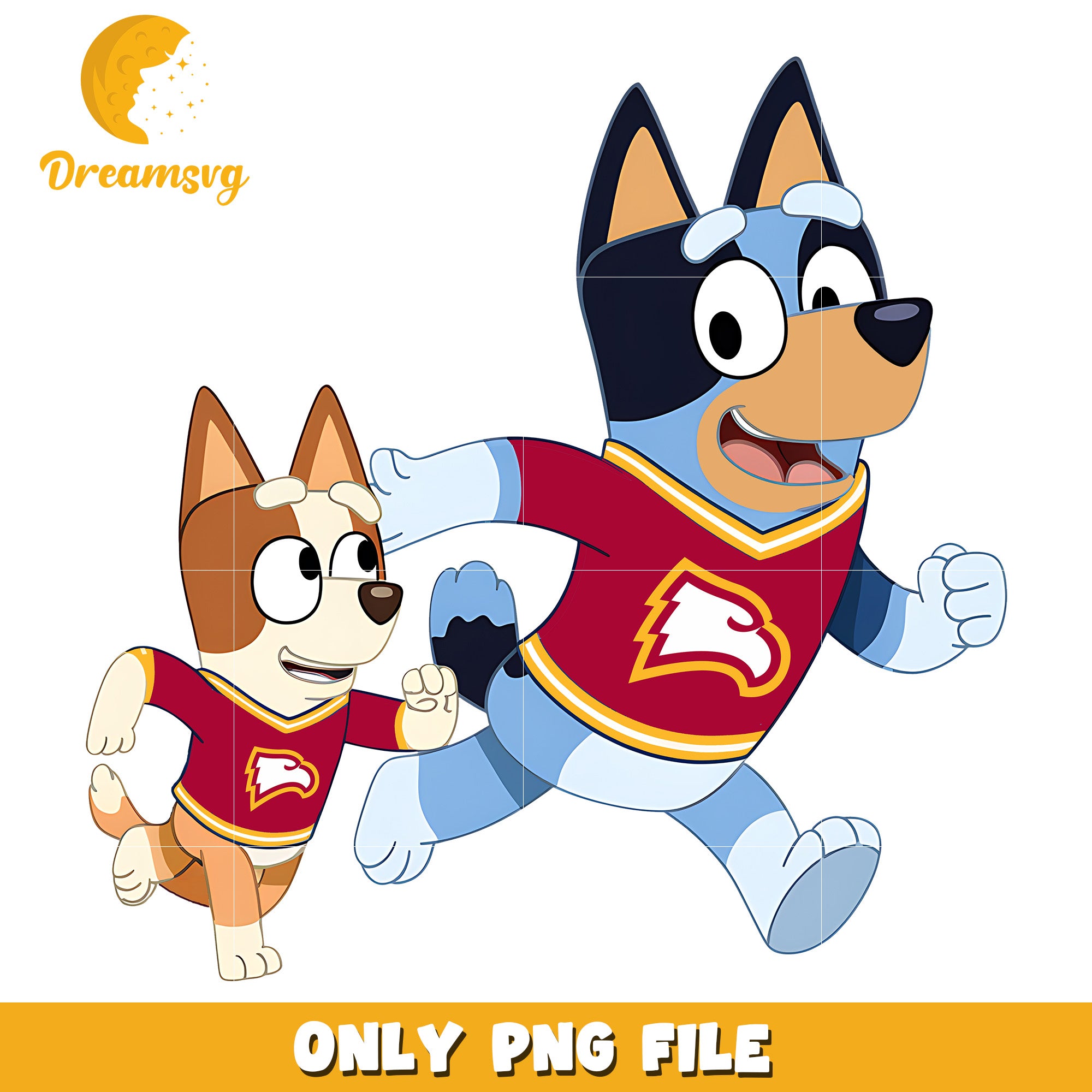 Bluey and Bingo ncaa fan png, Winthrop Eagles png, ncaa png