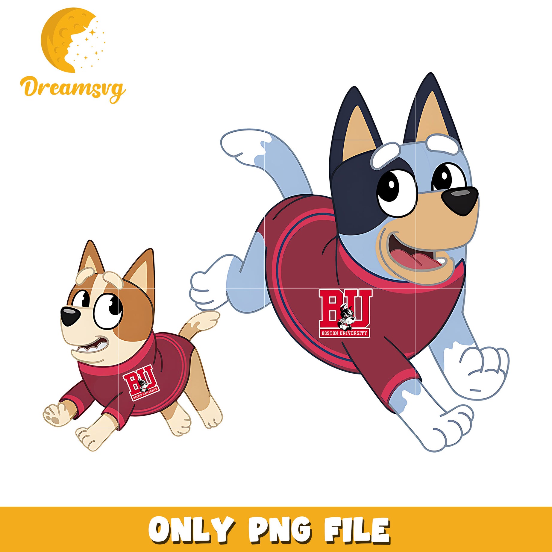 Bluey and Bingo ncaa png, Boston University Terriers png, ncaa png