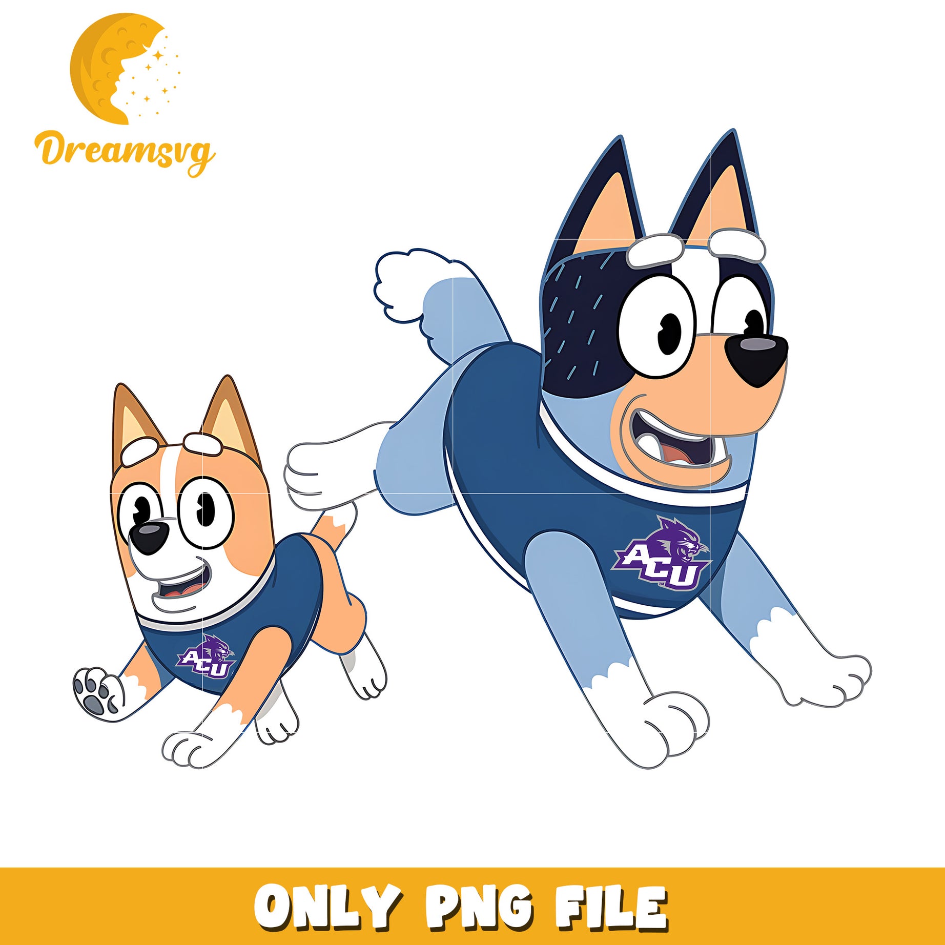 Bluey and Bingo png, Abilene Christian Wildcats png, ncaa png